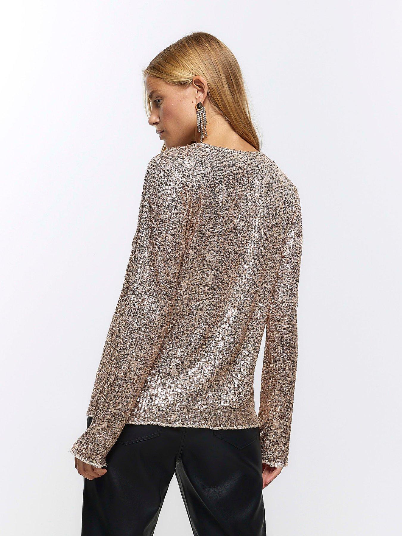 River island store gold sequin top