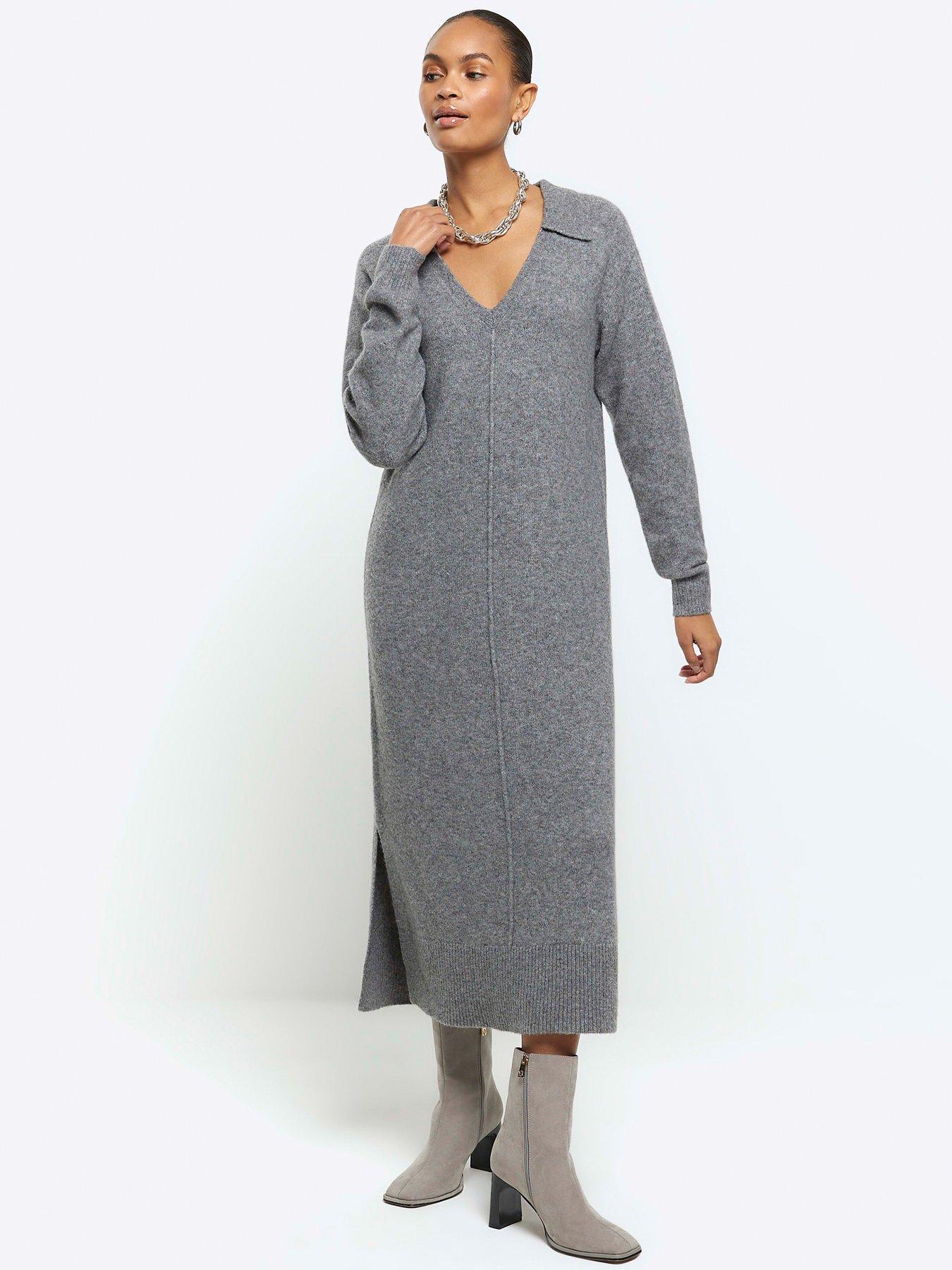 Dark grey jumper dress hotsell