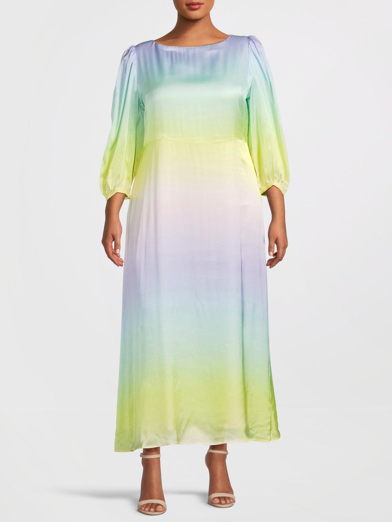 undefined Lara Ombre Midi Dress - Pastel Ombre