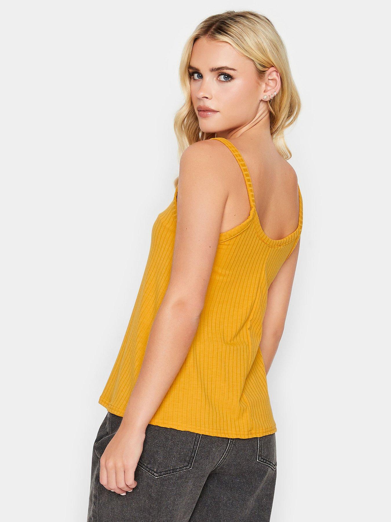 pixiegirl-button-down-cami-vest-top-yellowstillFront