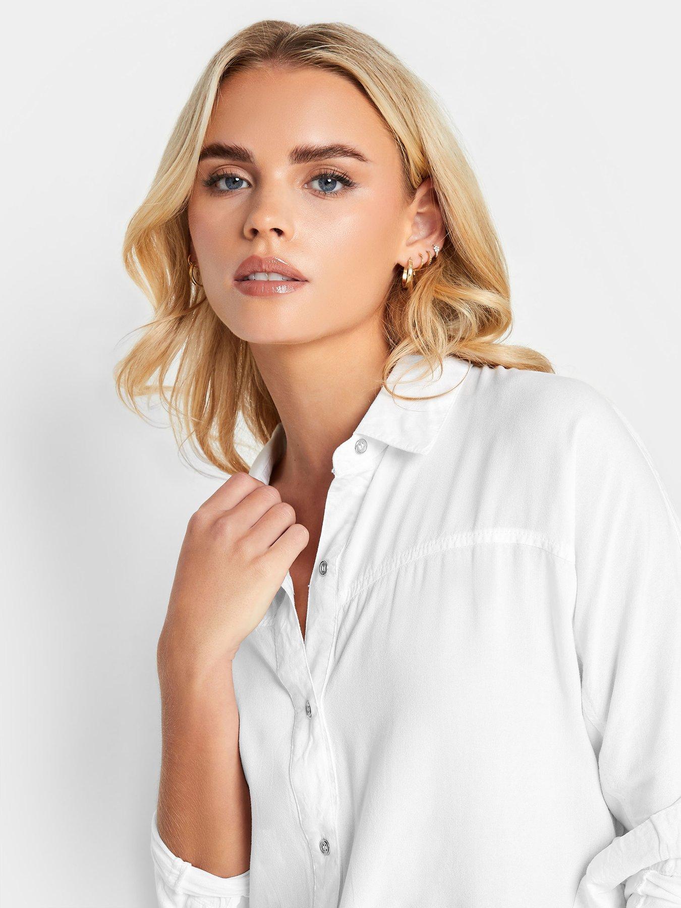 Image 4 of 4 of PixieGirl Petite Viscose Shirt - White
