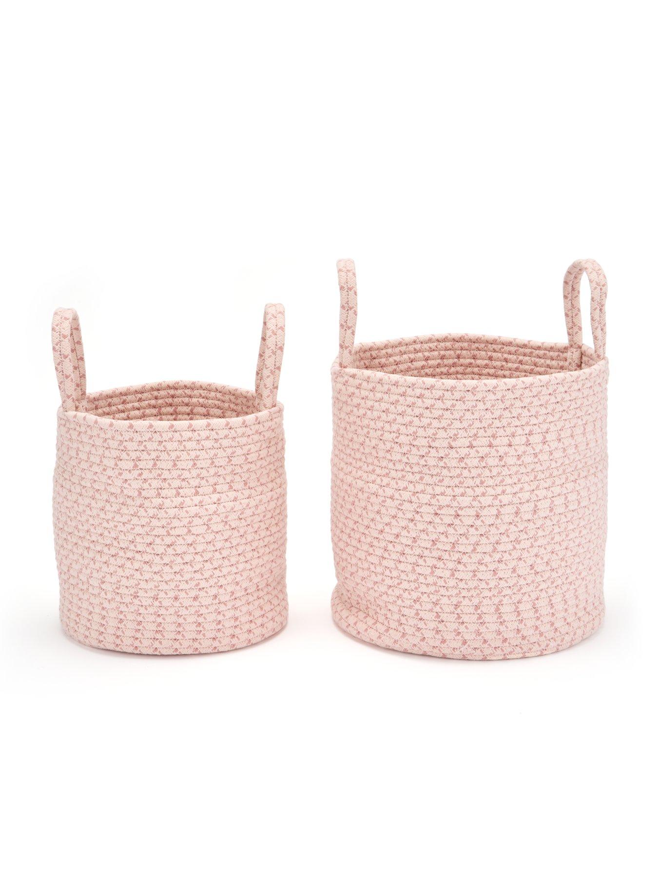 Image 3 of 5 of The Very Collection Set of 2 Cotton Rope Storage Baskets in Pink