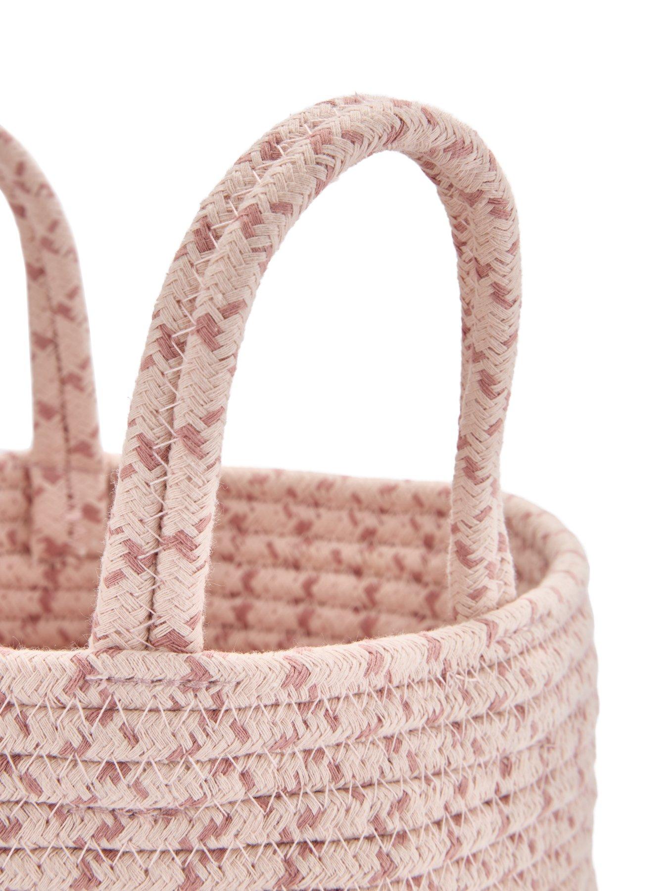Image 4 of 5 of The Very Collection Set of 2 Cotton Rope Storage Baskets in Pink