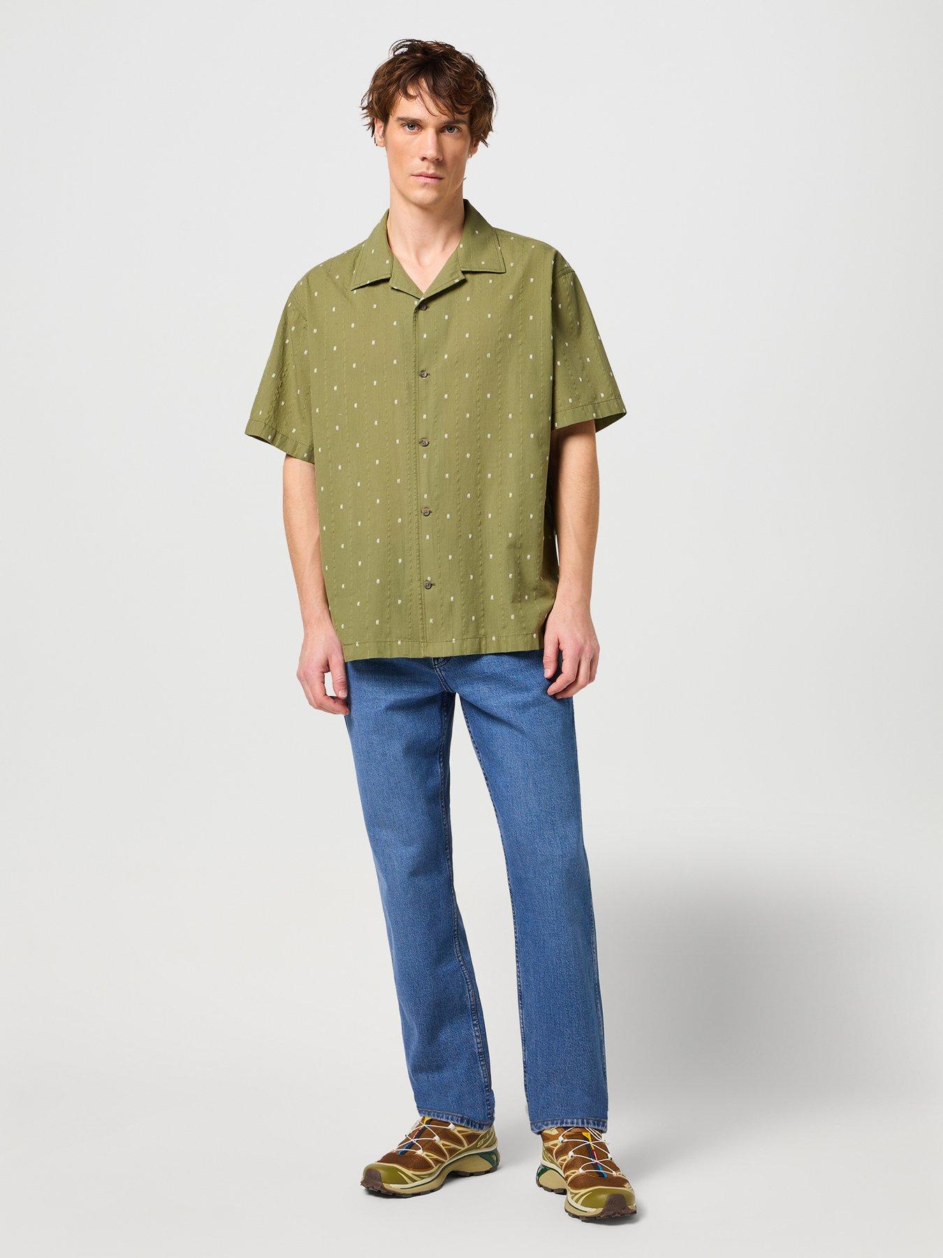 Image 3 of 6 of Wrangler Wrangler Short Sleeve Resort Shirt - Green