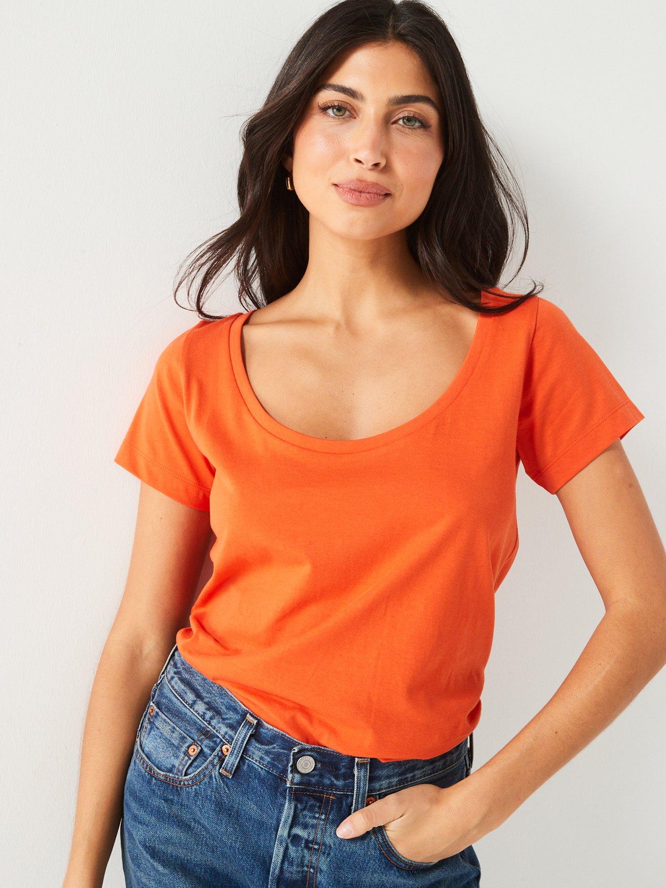 everyday-the-essential-scoop-neck-t-shirt-orangefront