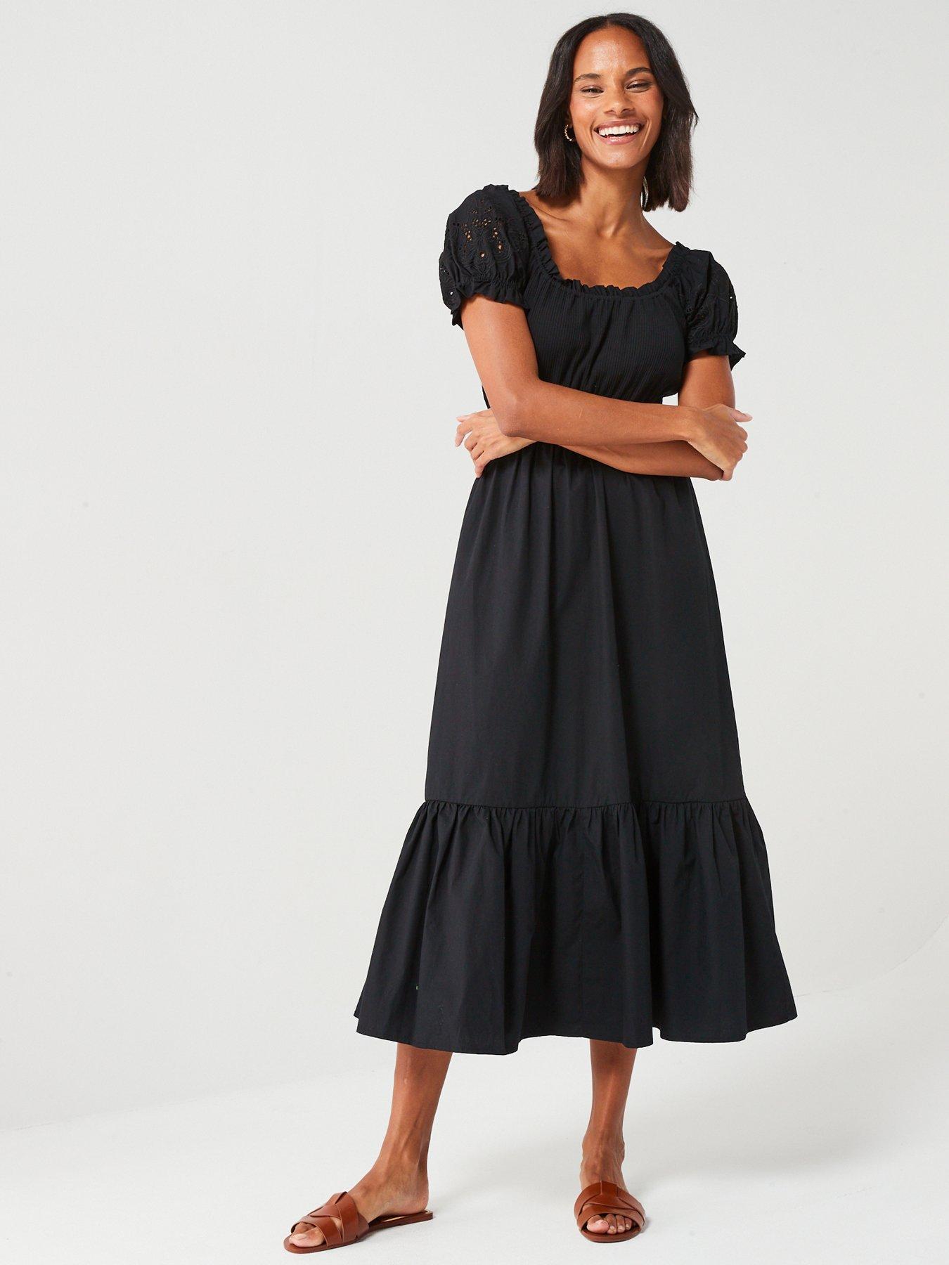 v-by-very-broderie-sleeve-woven-jersey-mix-midaxi-dress-black