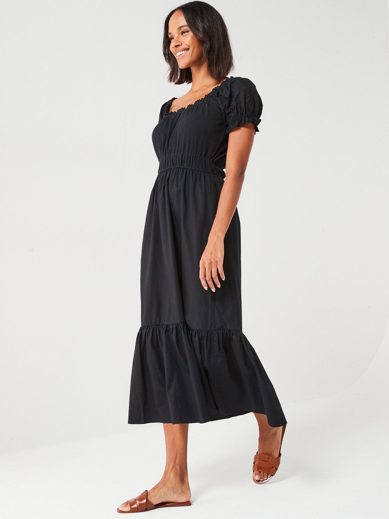 v-by-very-broderie-sleeve-woven-jersey-mix-midaxi-dress-blackback