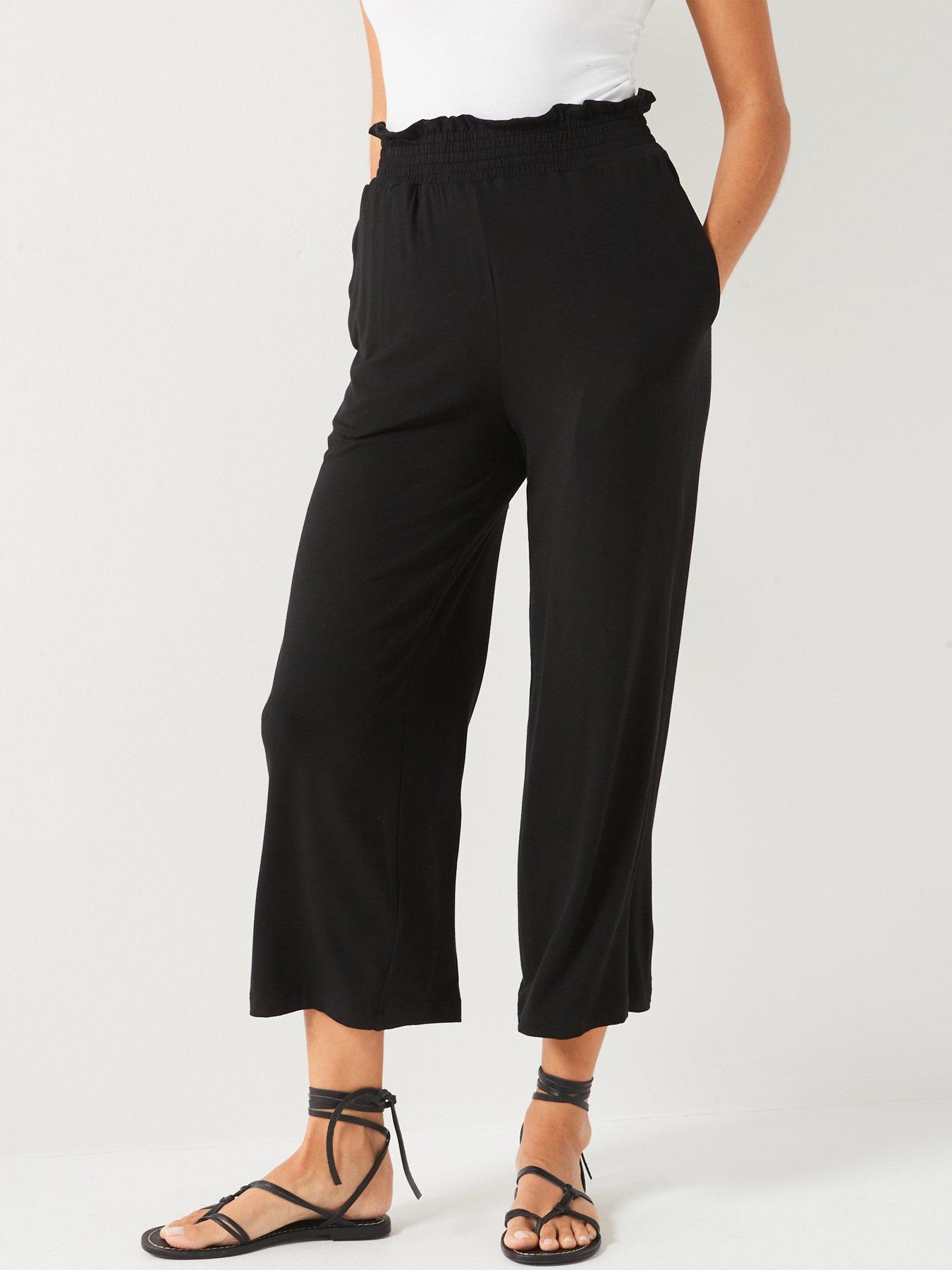 everyday-frill-waist-culotte-trouser-black