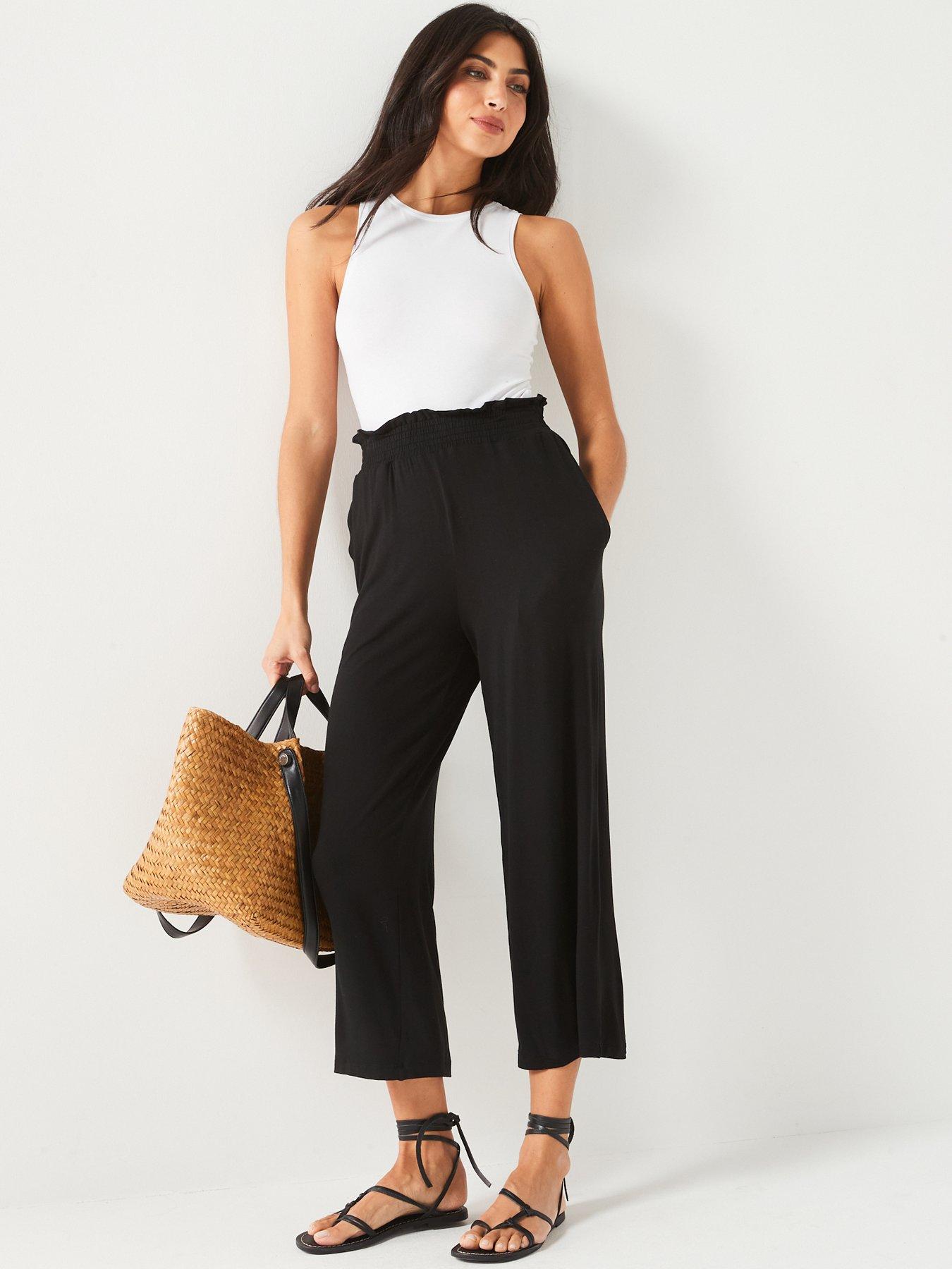 everyday-frill-waist-culotte-trouser-blackback