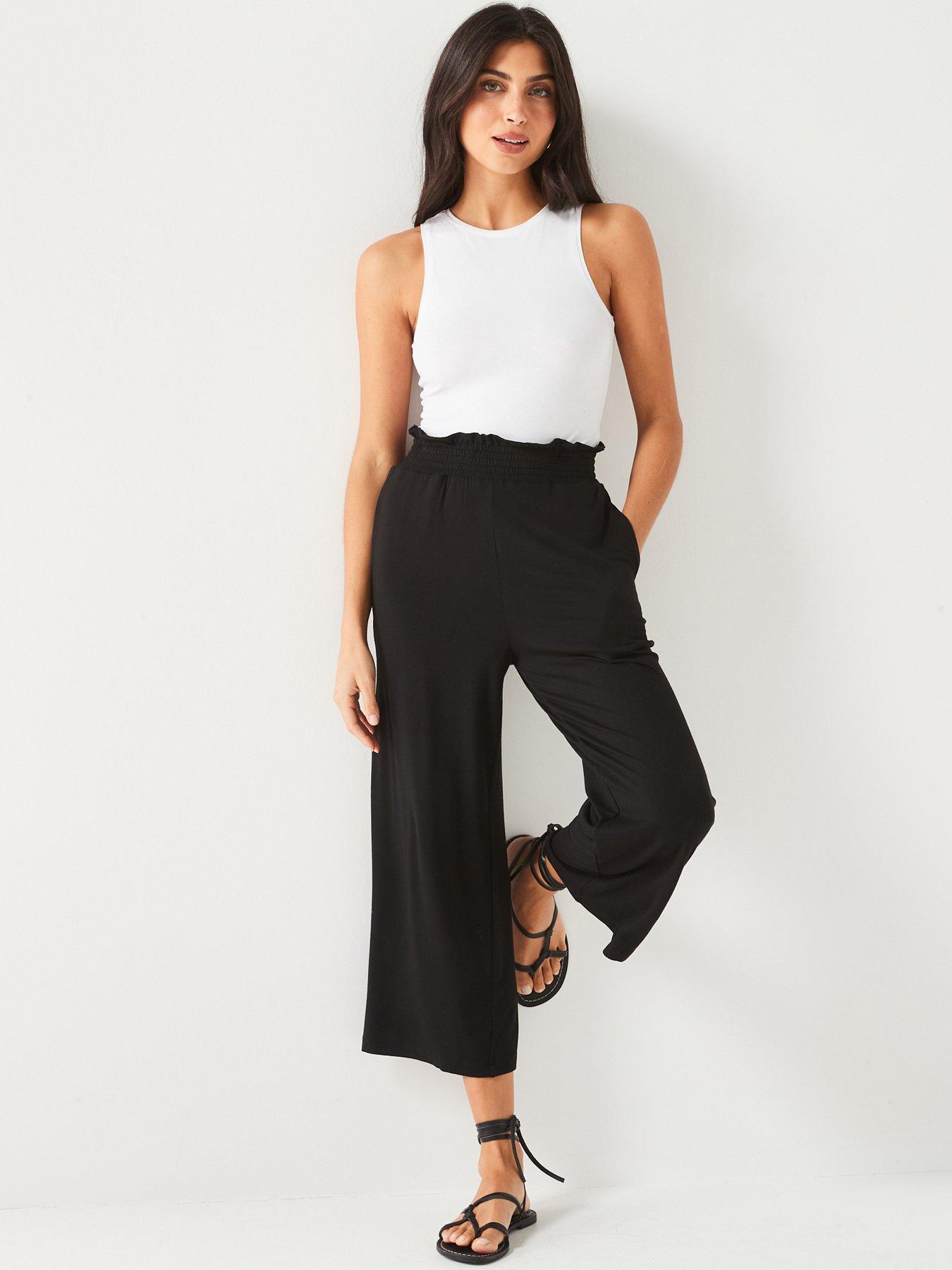 everyday-frill-waist-culotte-trouser-blackdetail