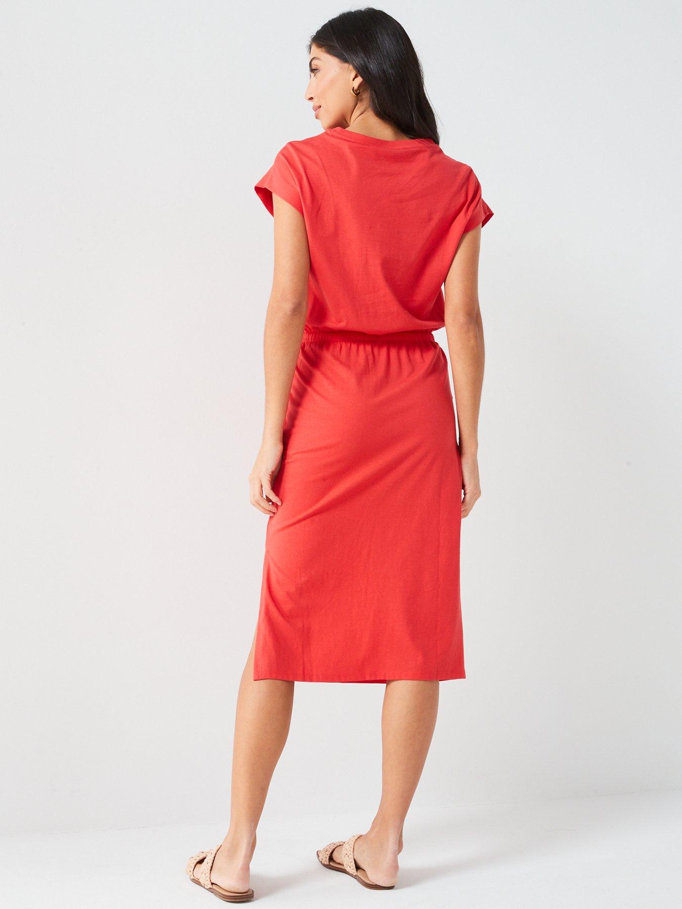 everyday-channel-waist-midi-dress-redstillFront