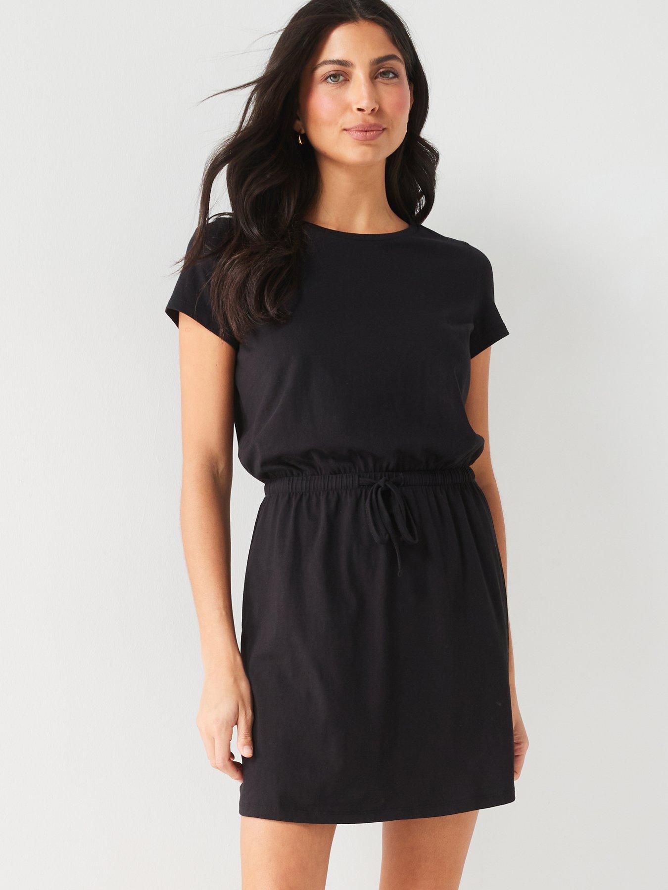 everyday-channel-waist-mini-dress-blacknbspfront