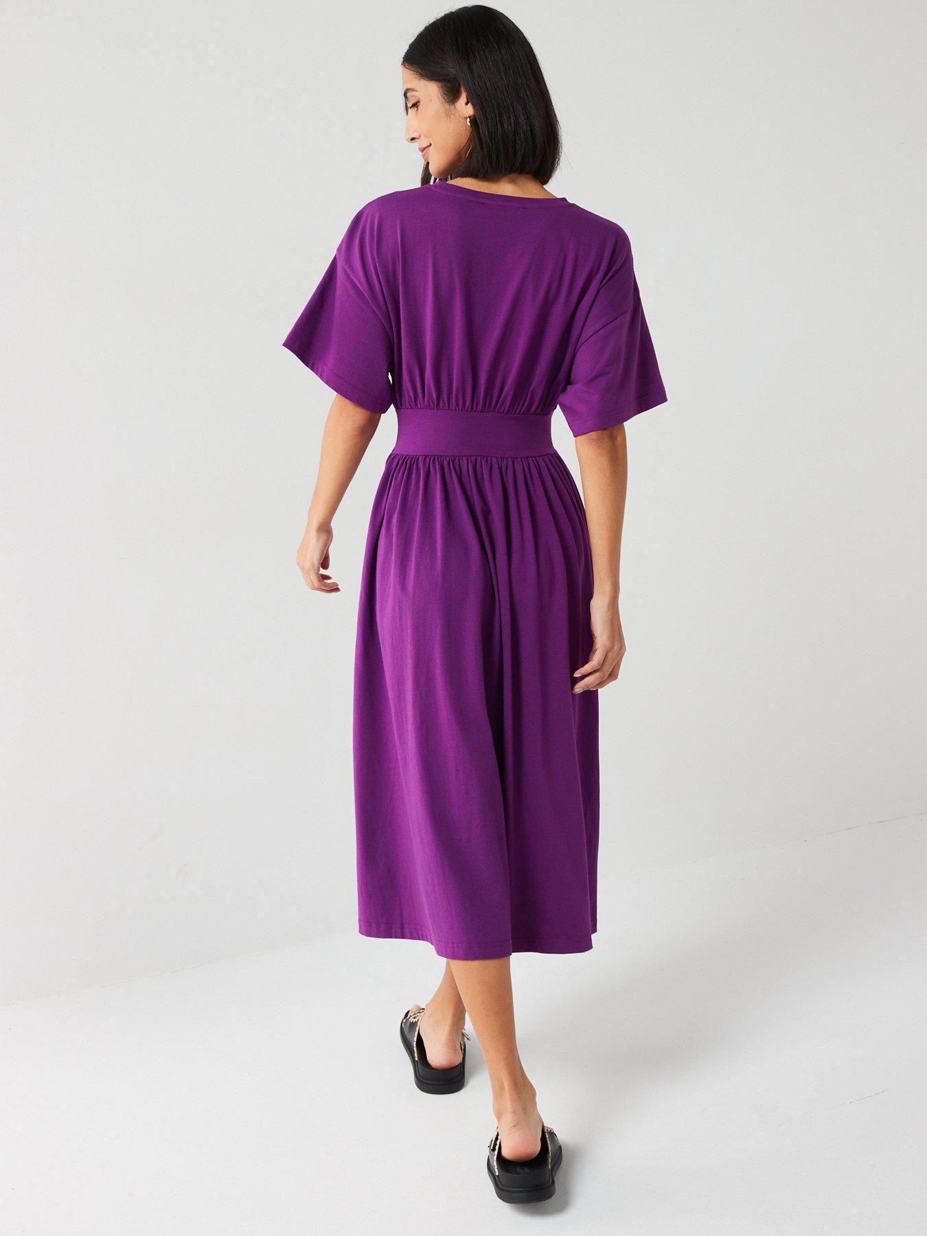 everyday-waisted-midi-dress-purplestillFront