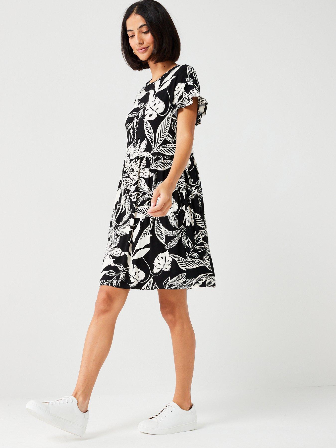 everyday-ruffle-sleeve-mini-dress-print