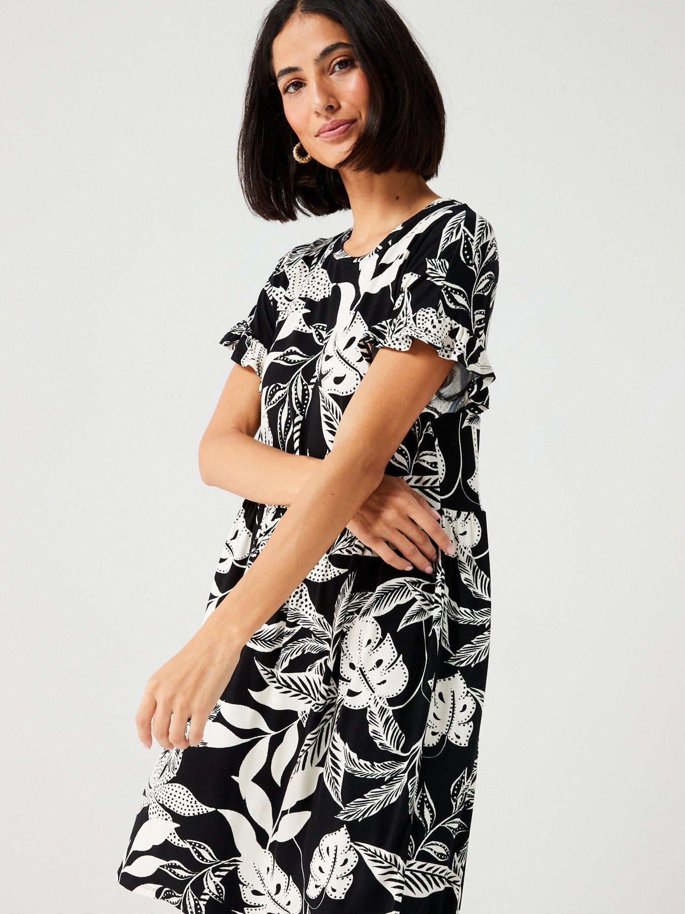 everyday-ruffle-sleeve-mini-dress-printoutfit