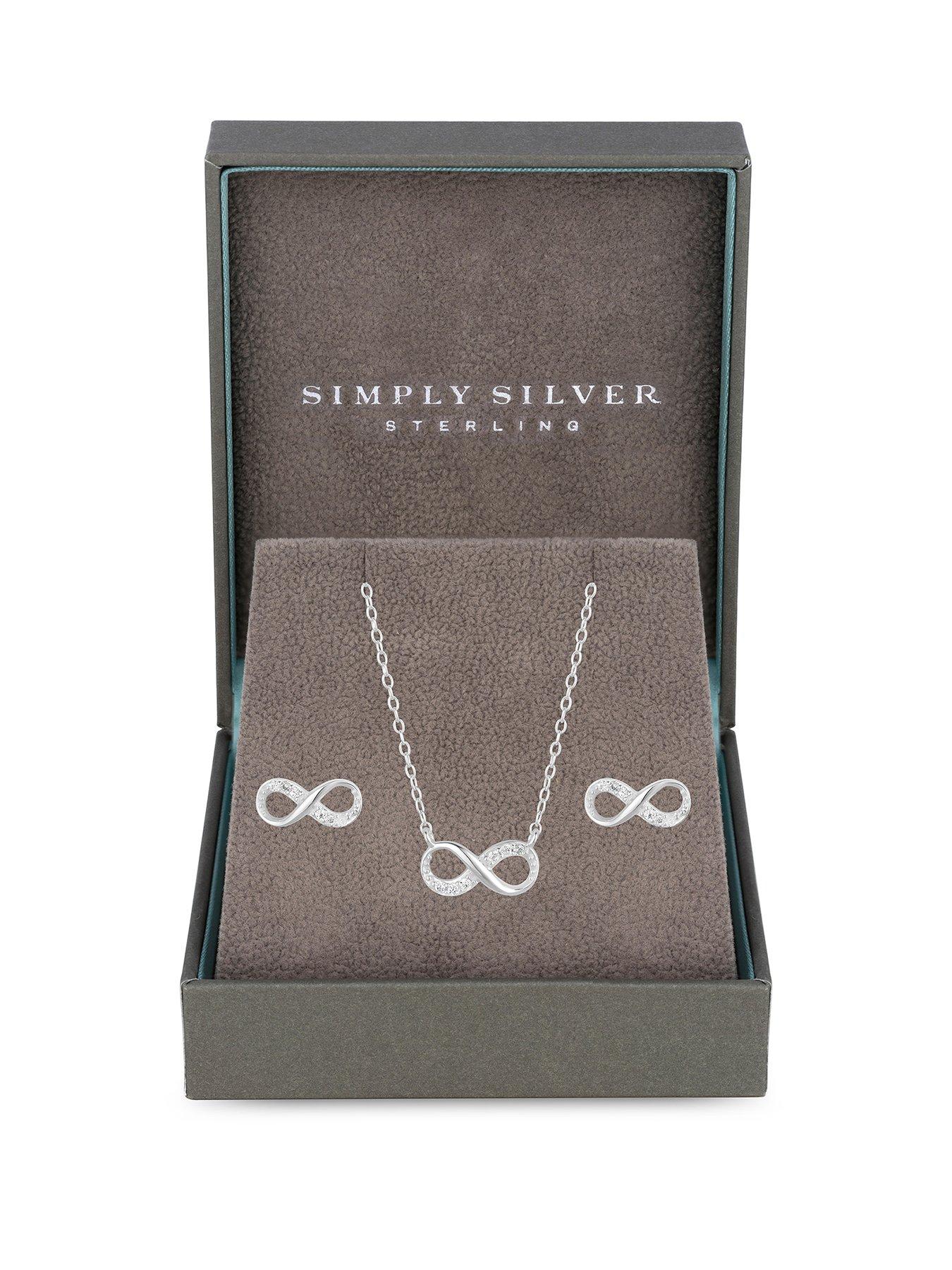 Image 1 of 2 of Simply Silver Sterling Silver 925 Infinity Set - Gift Boxed