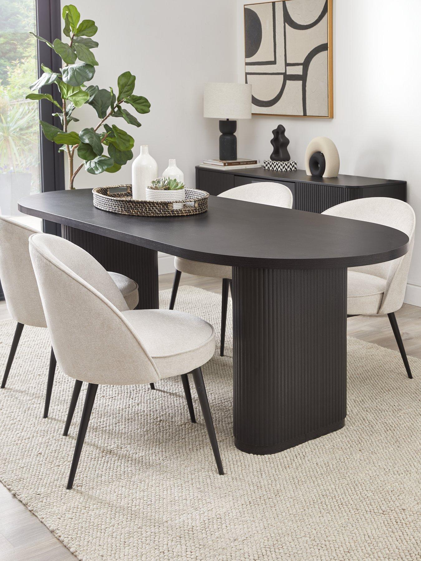 Very Home Carina 200 cm Dining Table Chairs Black/Natural