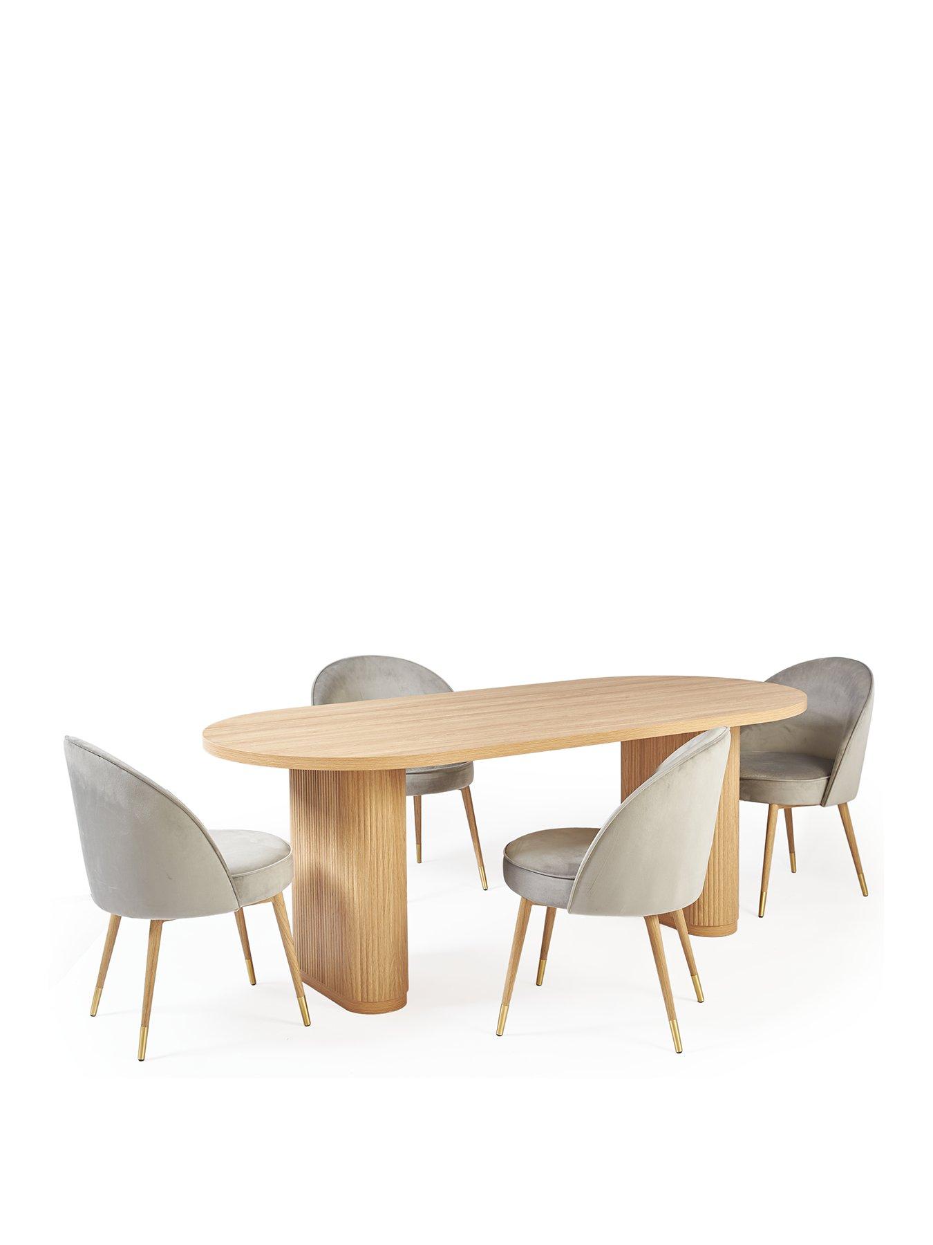 very-home-carina-200-cm-dining-table-4-chairs-oakgreystillFront