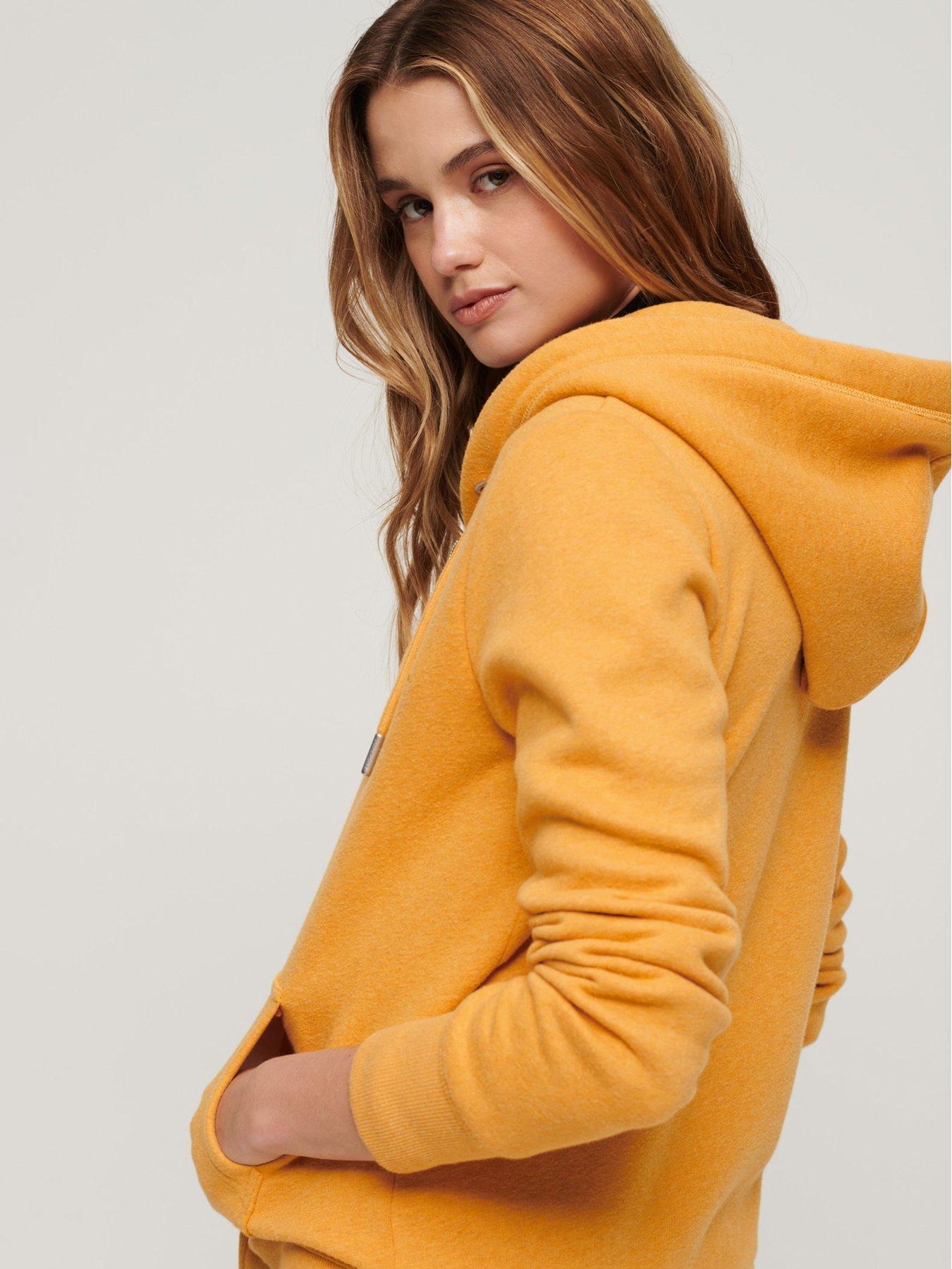 Mustard yellow zip store up hoodie