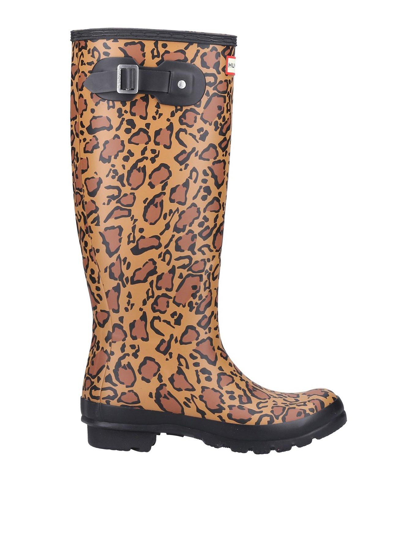 Hunter sales leopard boots