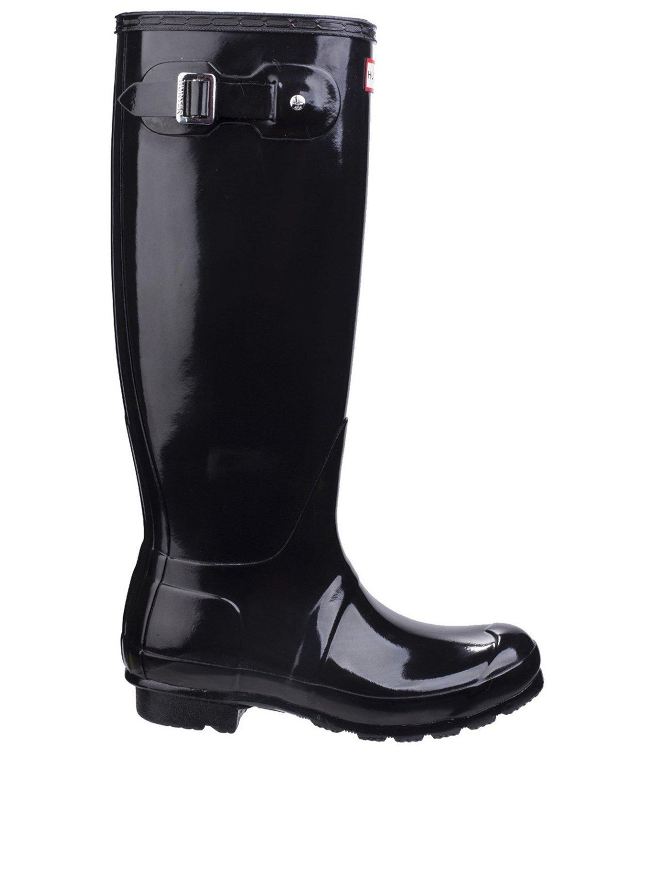 Image 2 of 5 of Hunter Hunter Original Tall Gloss Knee High Boots - Black