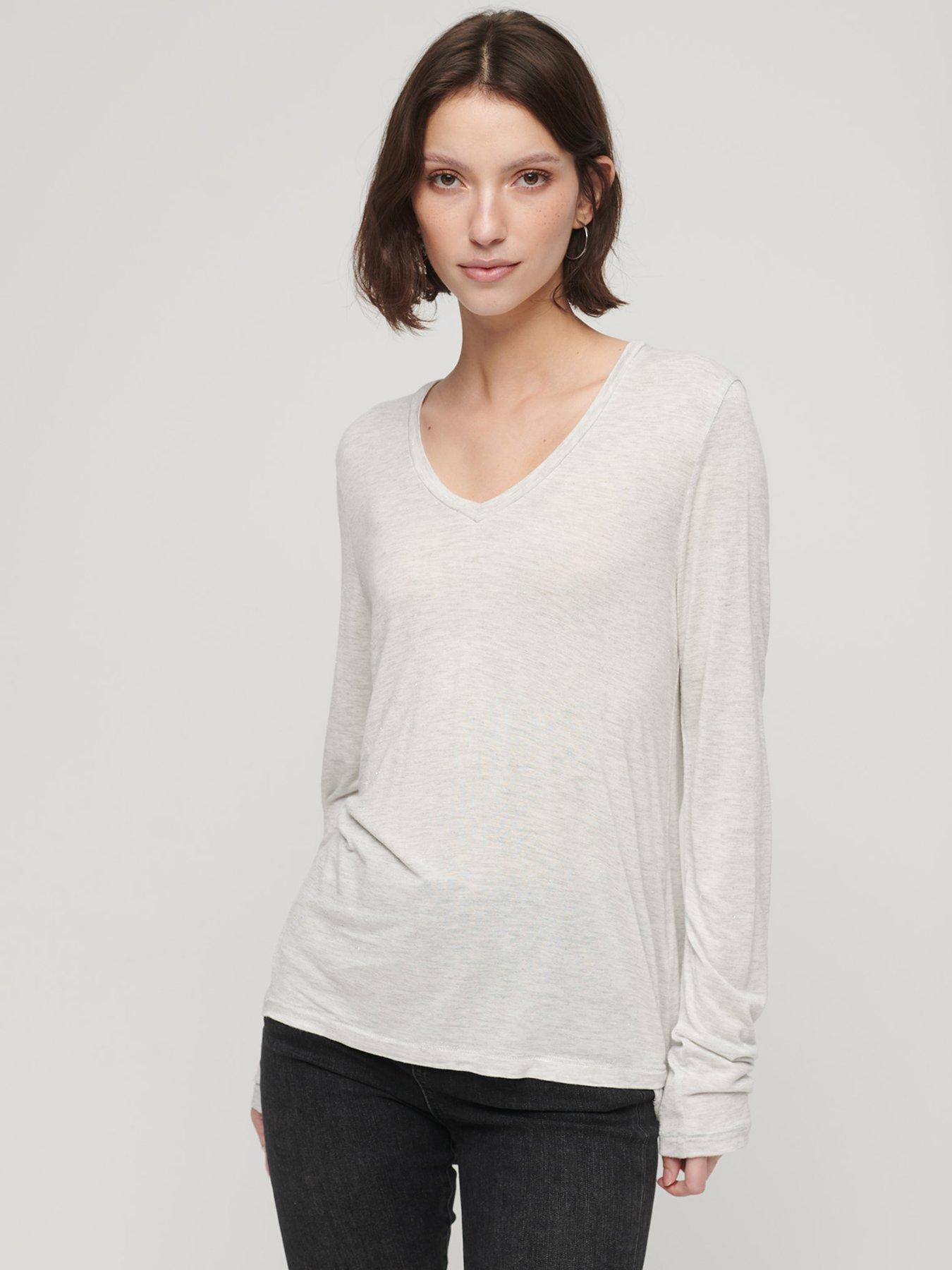 Grey Slinky Long Sleeve Top