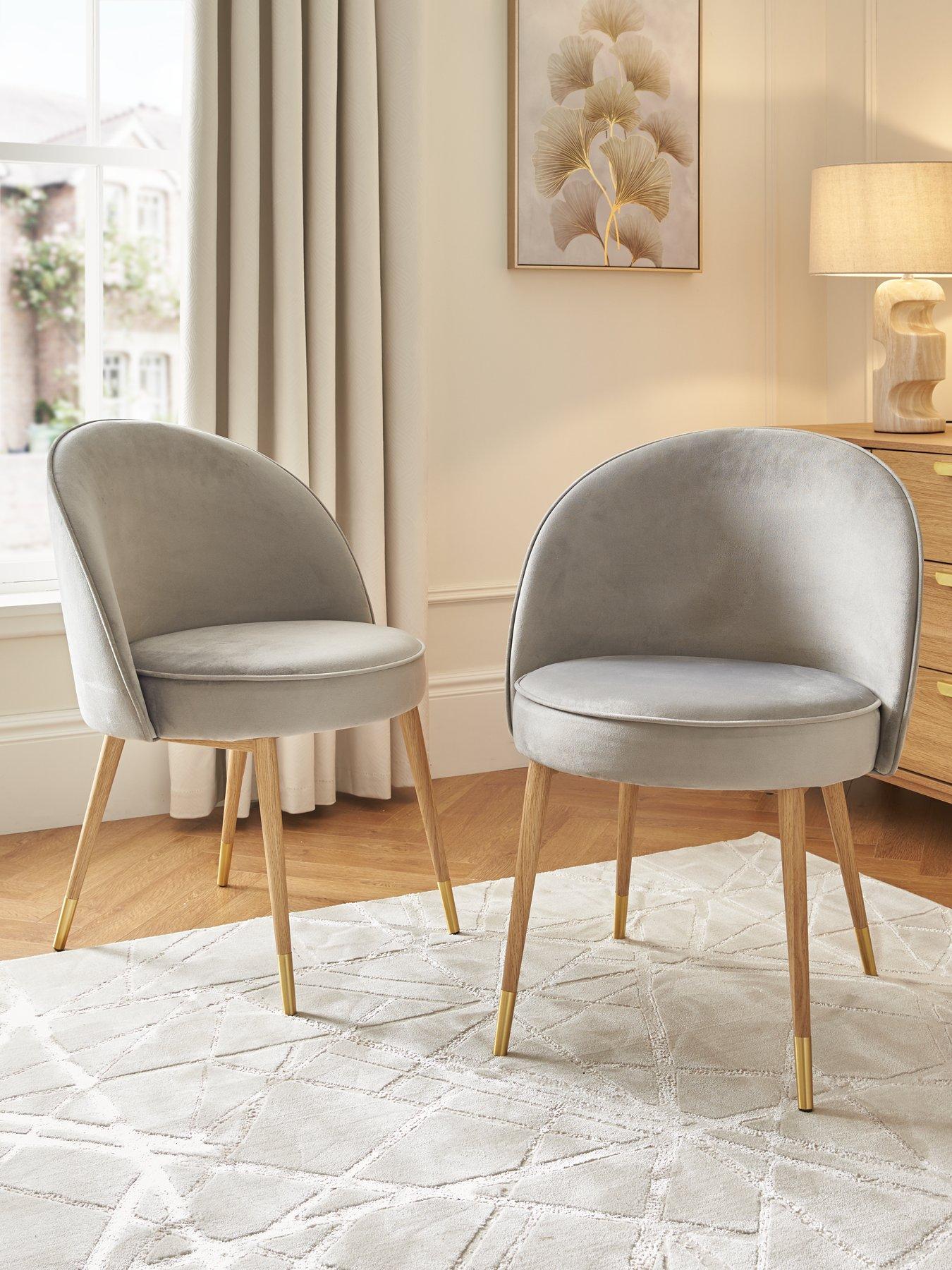 Image 1 of 5 of The Very Collection Carina Pair Of Dining Chairs - Grey