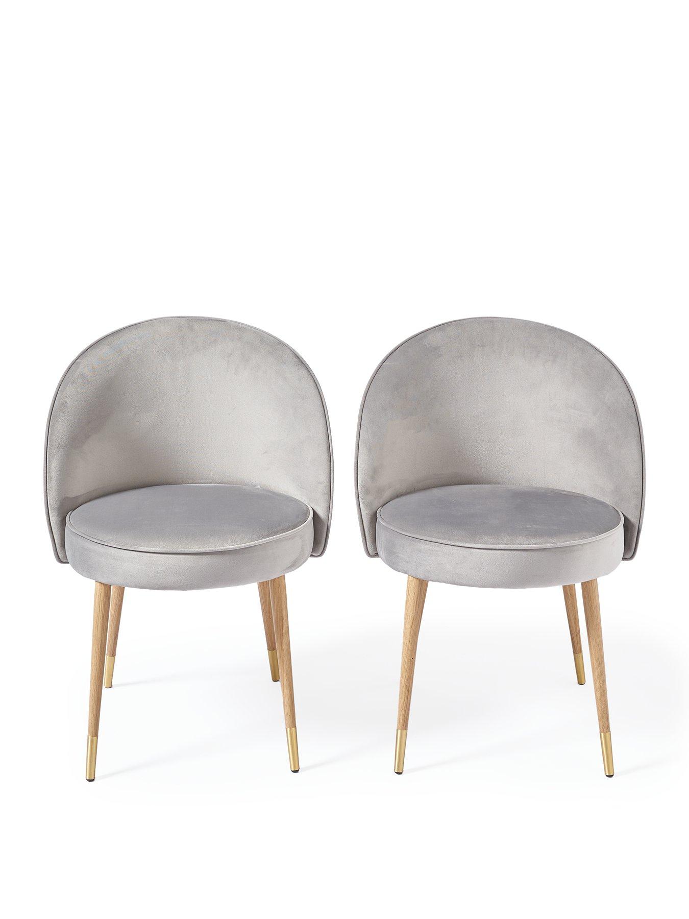 Image 2 of 5 of The Very Collection Carina Pair Of Dining Chairs - Grey