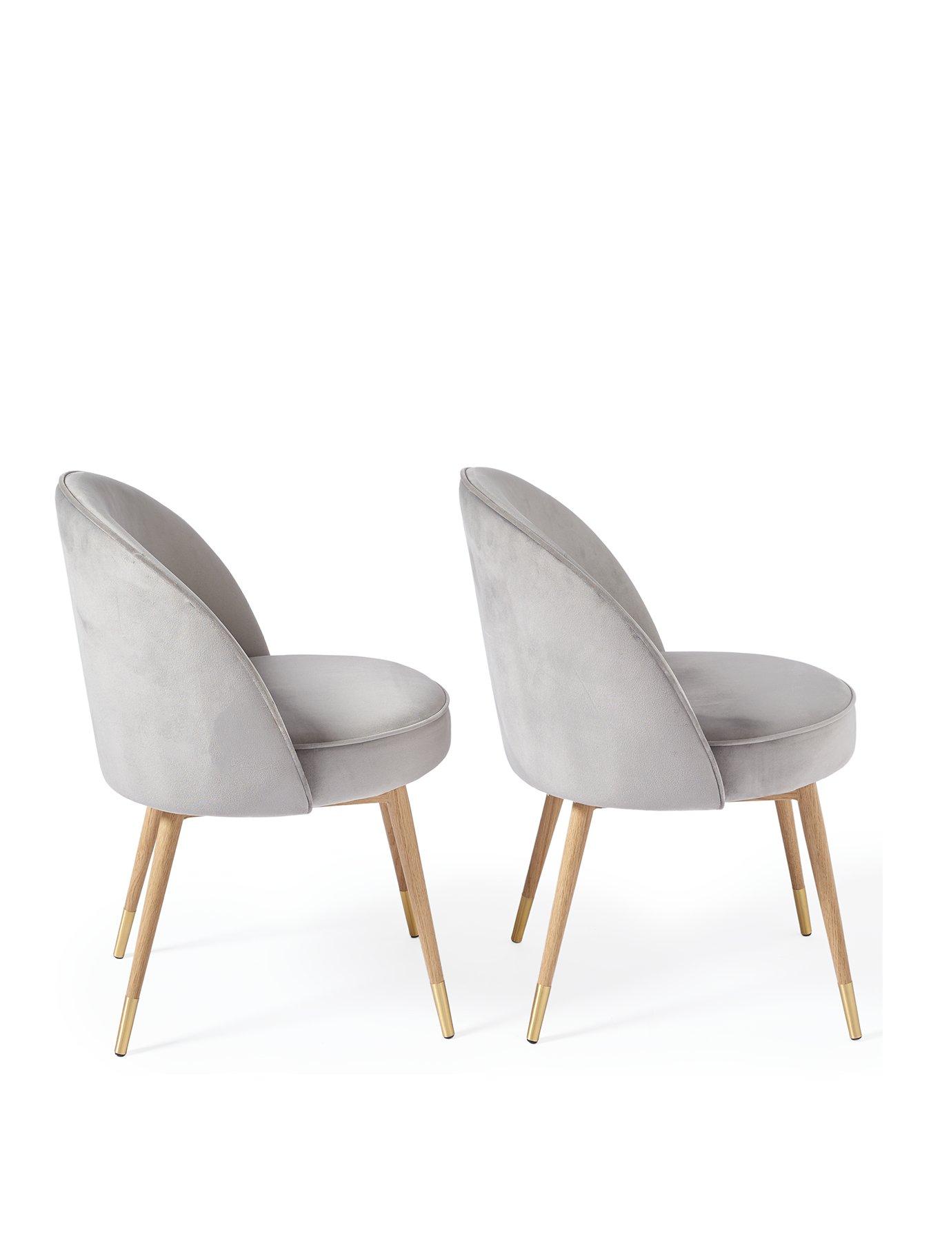 Image 3 of 5 of The Very Collection Carina Pair Of Dining Chairs - Grey