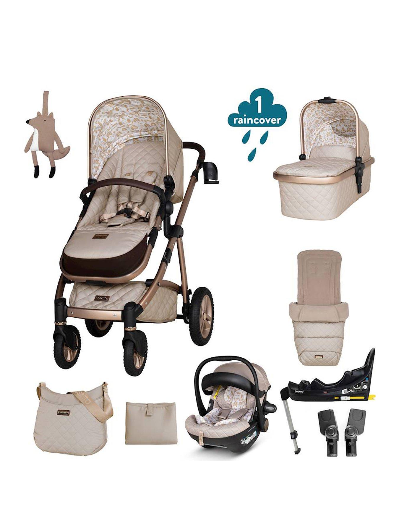 Cosatto Wow 2 Everything Travel System Bundle ADAC iSize Car Seat - Whisper