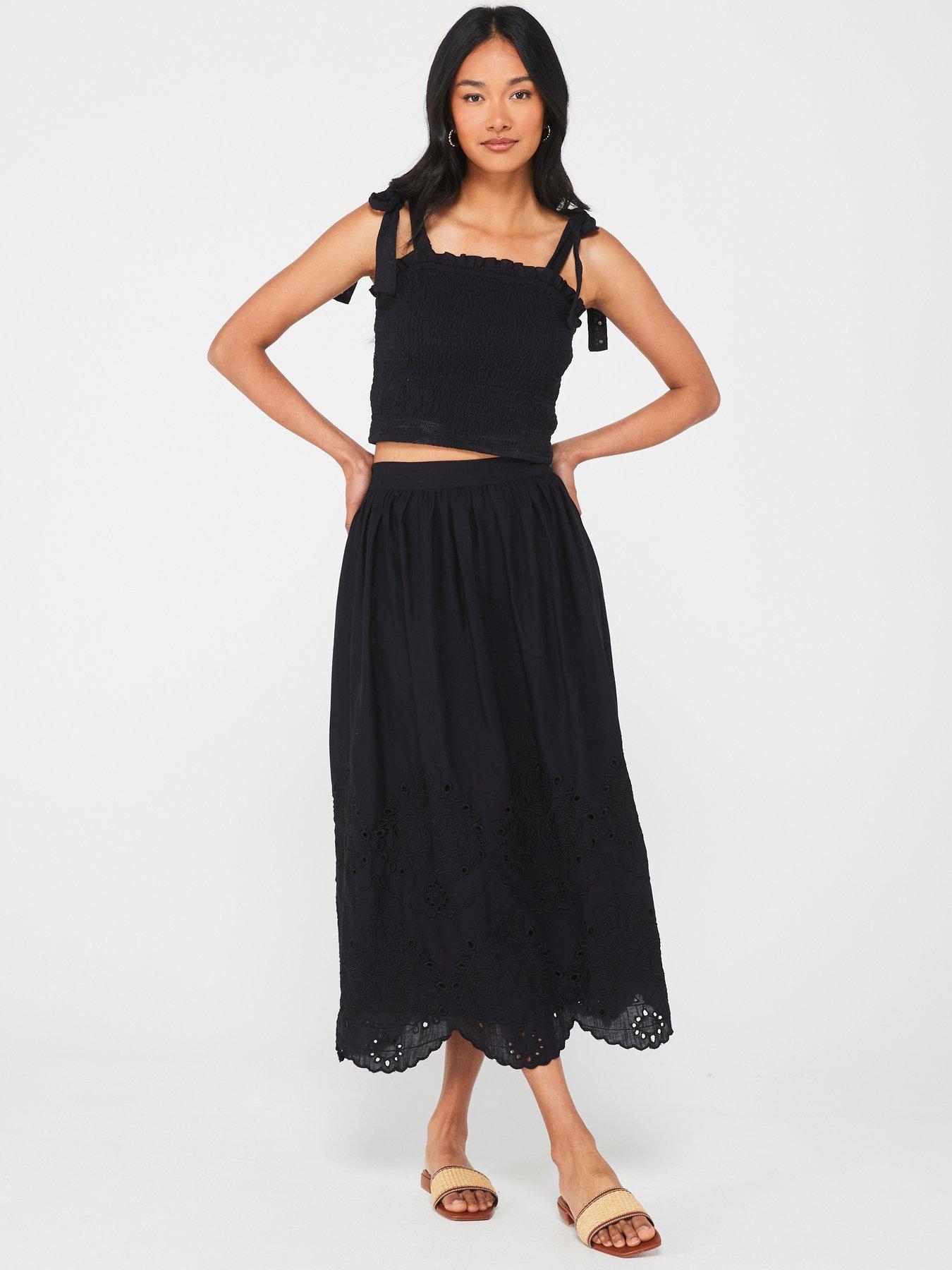 v-by-very-strappy-broidery-co-ord-top-blackdetail