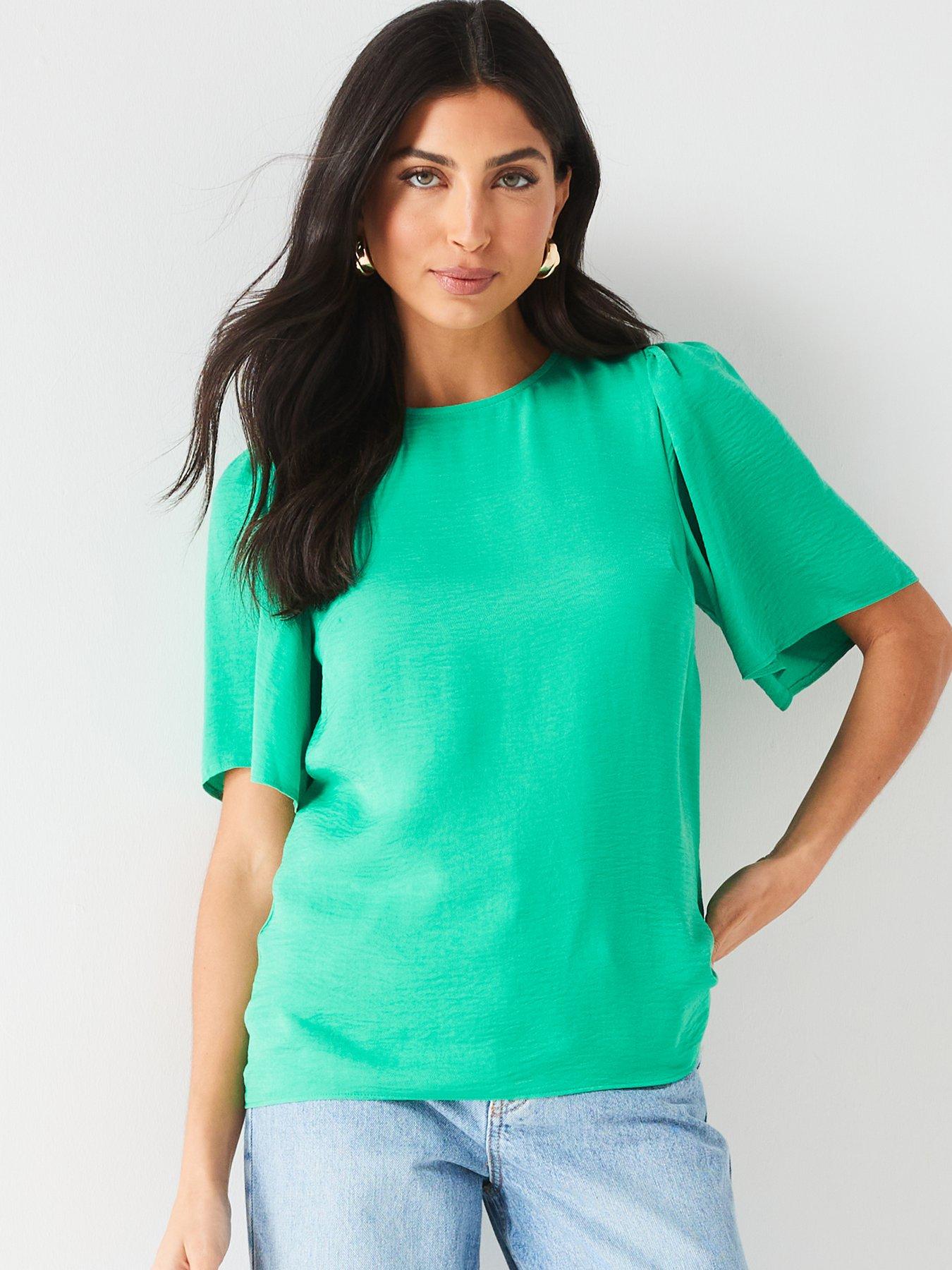 everyday-angel-sleeve-blouse-greendetail