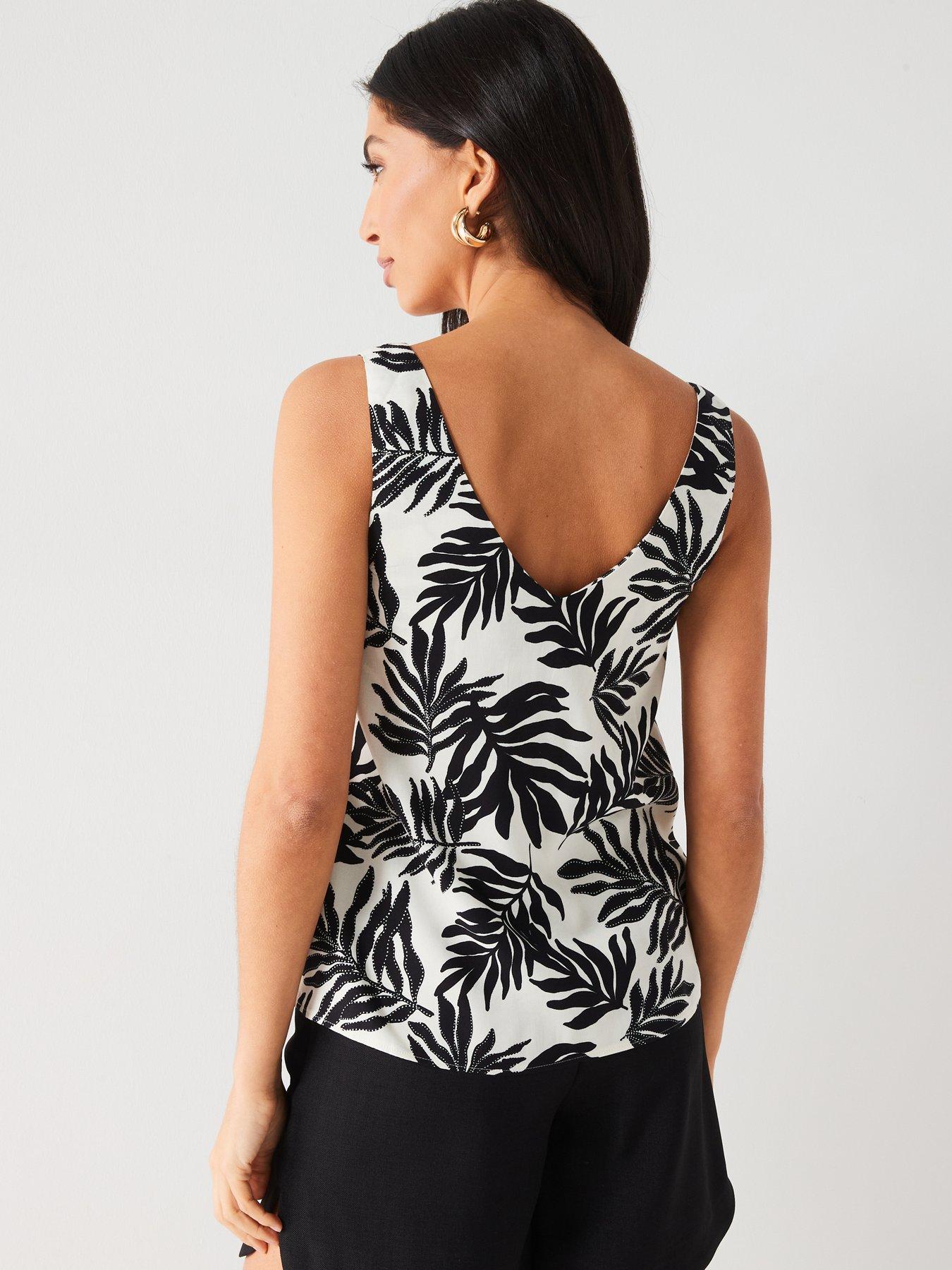 everyday-printed-woven-cami-top-blackstillFront