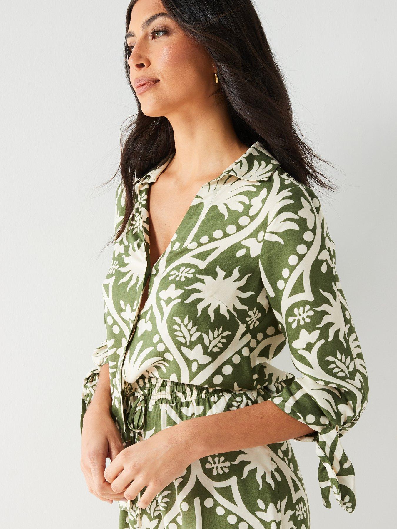 v-by-very-tie-sleeve-printed-shirt-co-ord-greenoutfit