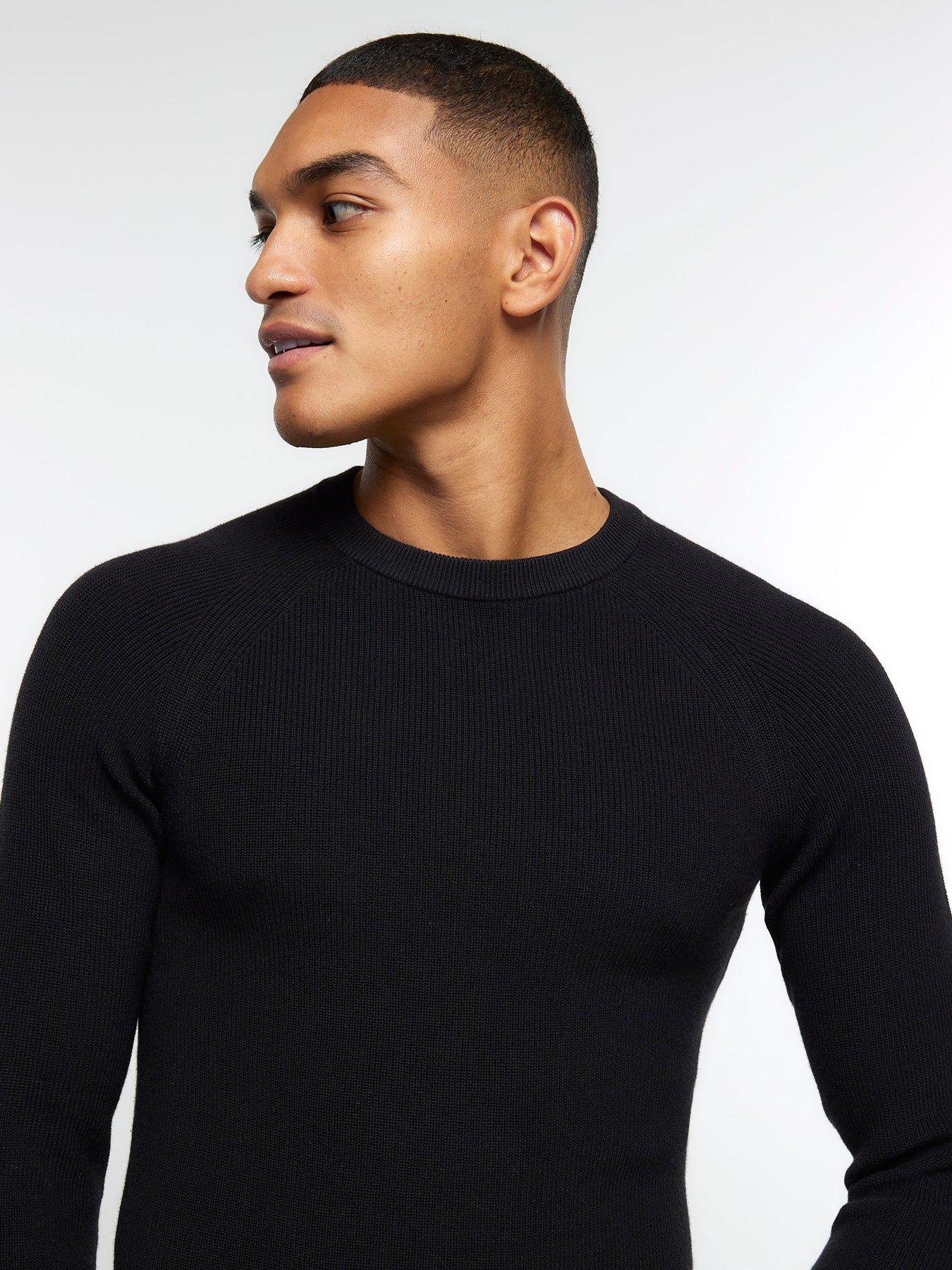 river-island-long-sleeve-muscle-fit-baby-rib-crew-jumper-blackoutfit