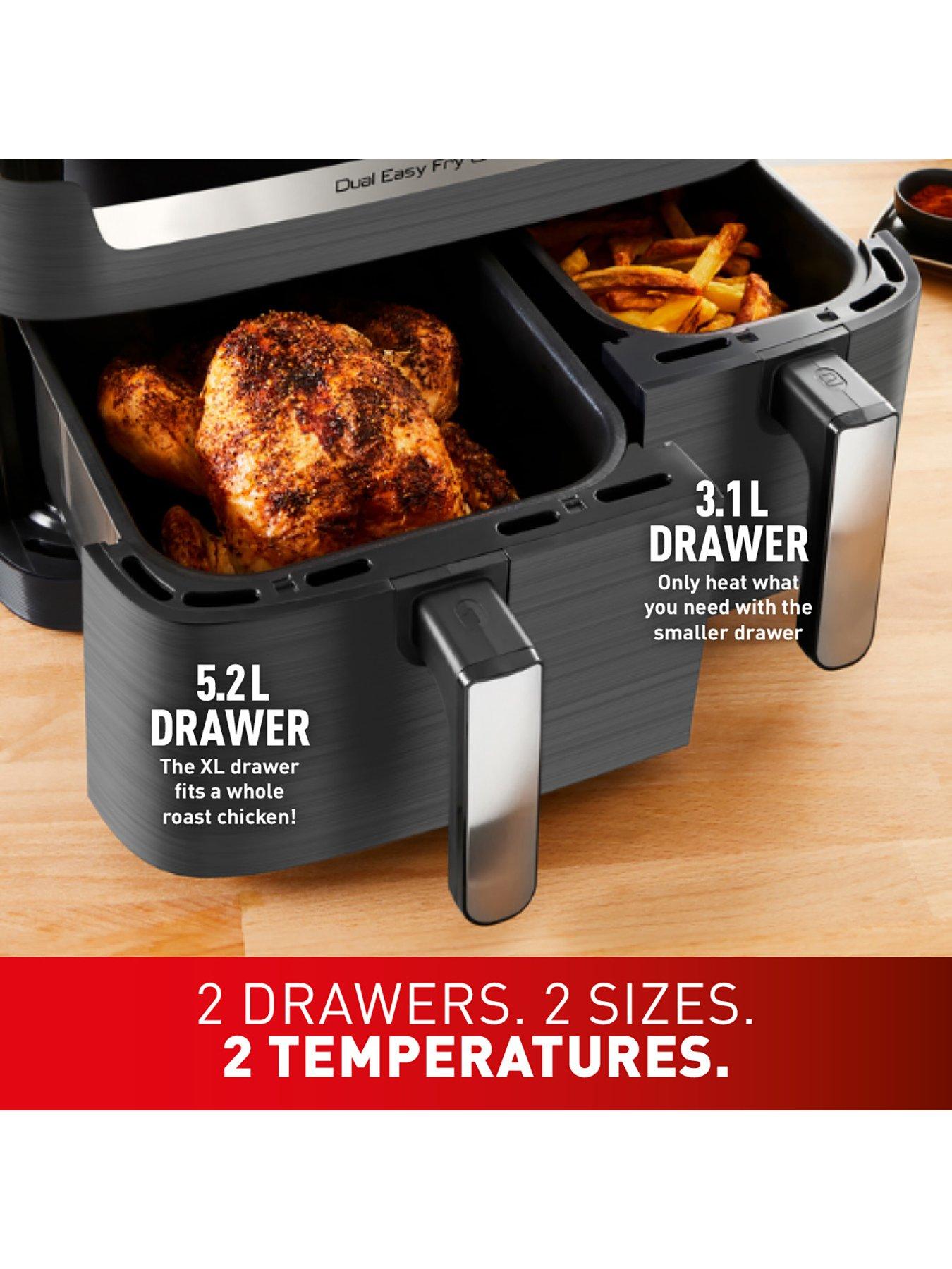Easy Fry Dual Air Fryer & Grill EY905D40 - Stainless Steel, 8.3L