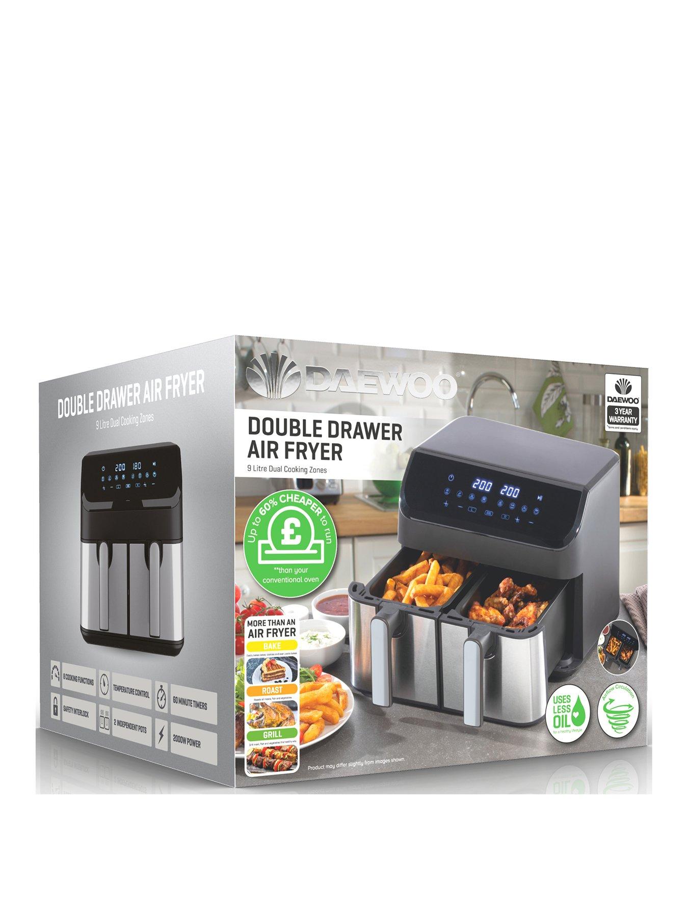 Image 1 of 7 of Daewoo Daewoo Xl 9L Digital Double Drawer Air Fryer