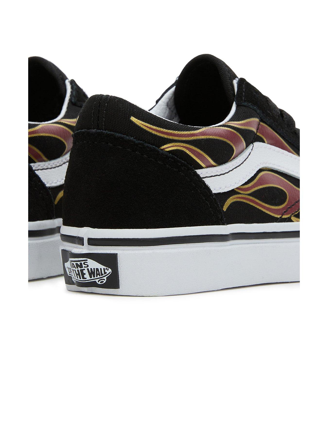 Younger Old Skool Metallic Flame Trainers Black