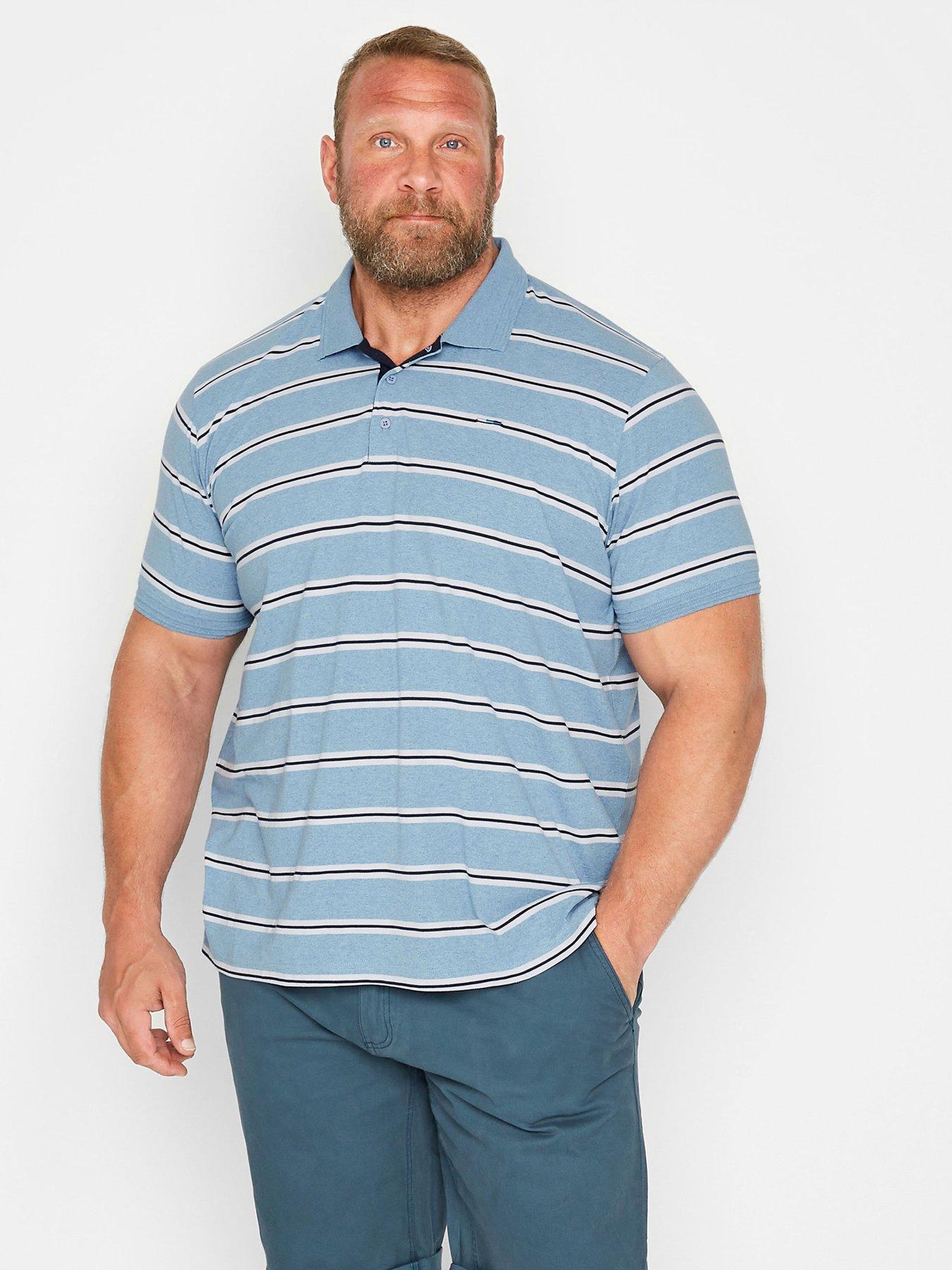 badrhino-stripe-short-sleeve-polo-shirt-blue