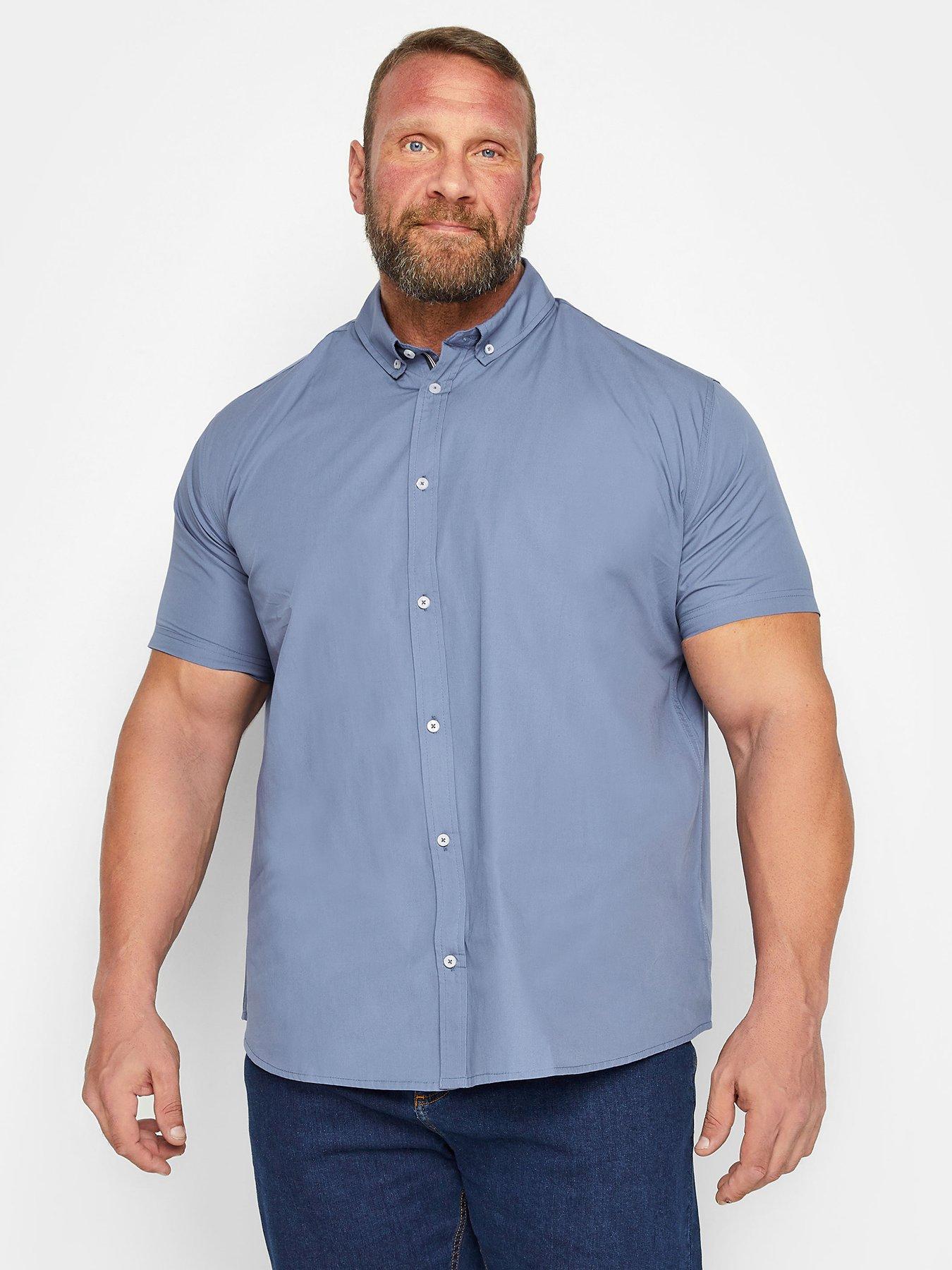 badrhino-smart-short-sleeve-poplin-shirt-bluefront