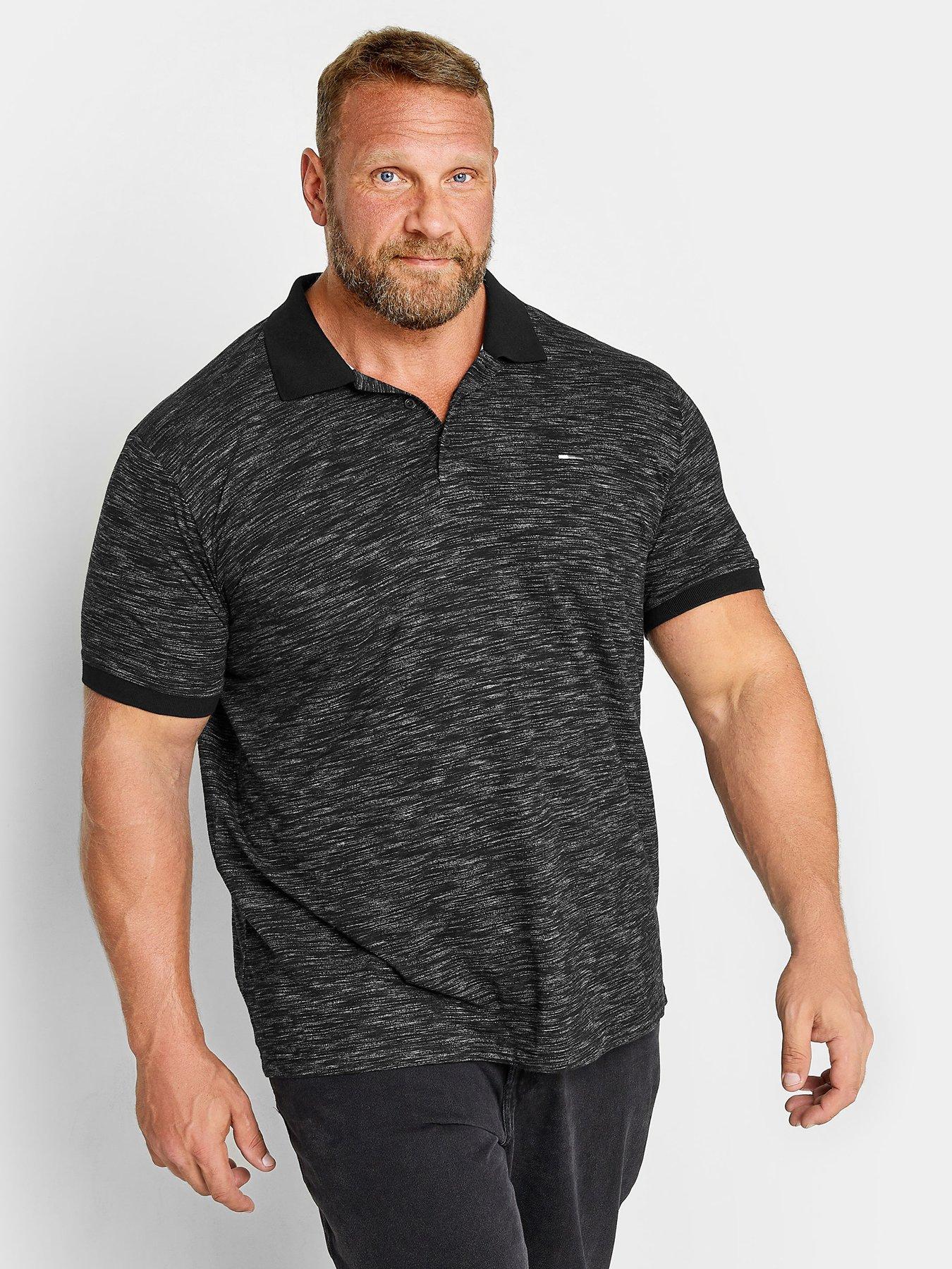 undefined Injected Jersey Short Sleeve Polo Shirt - Black