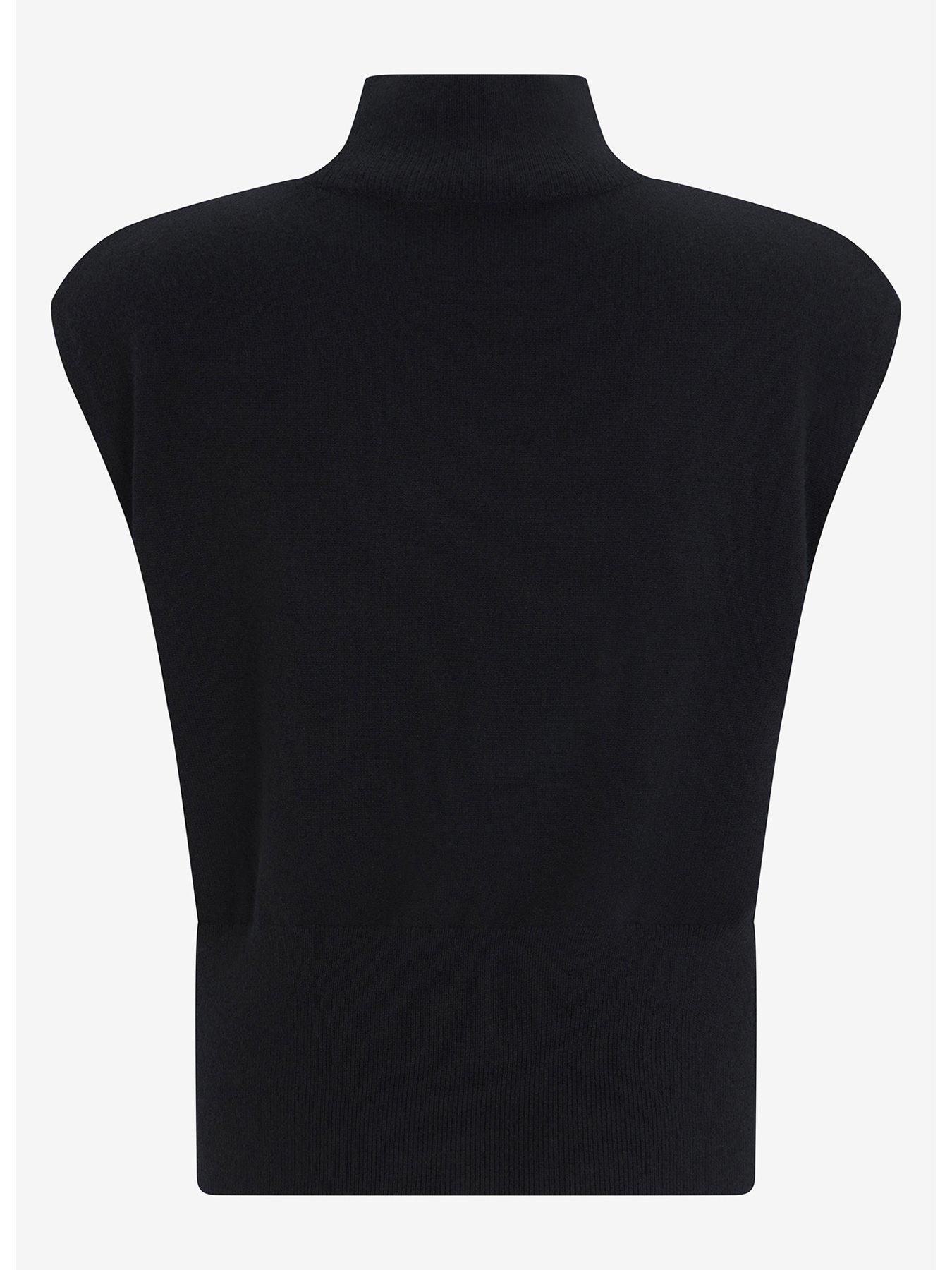 Image 2 of 6 of Mint Velvet Wool Blend Knit Top - Black