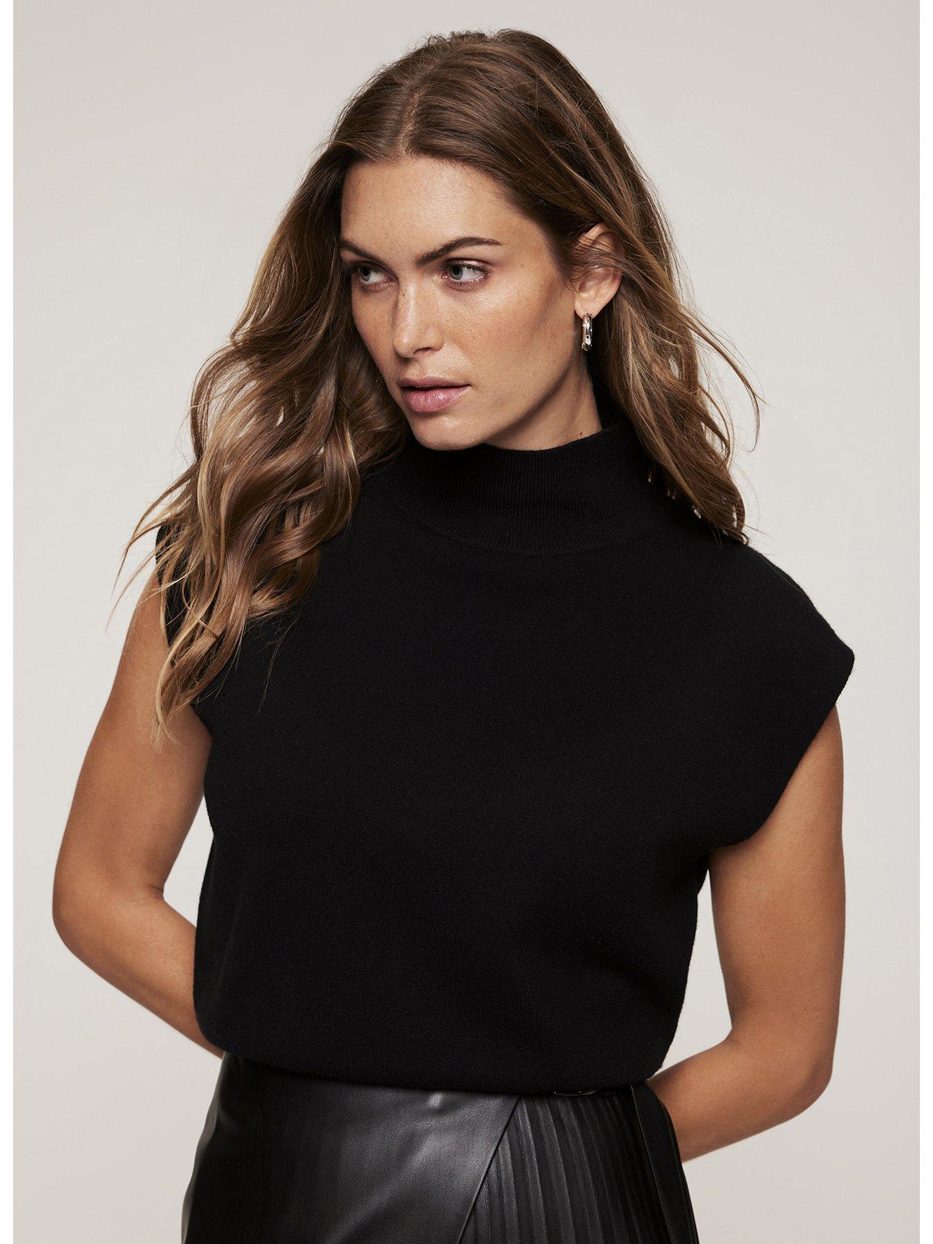 Image 4 of 6 of Mint Velvet Wool Blend Knit Top - Black