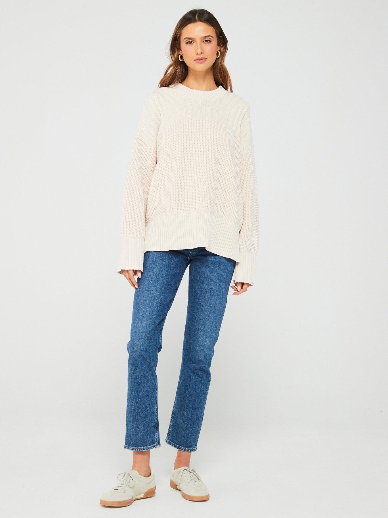 boss-feverina-knitted-crew-neck-jumper-beigeback