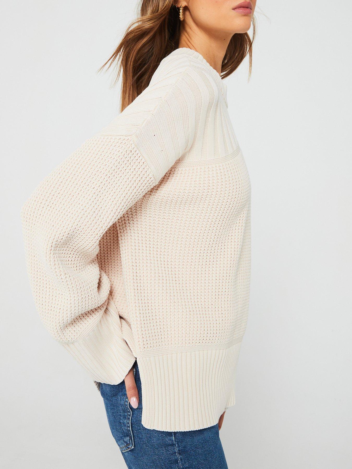 boss-feverina-knitted-crew-neck-jumper-beigedetail