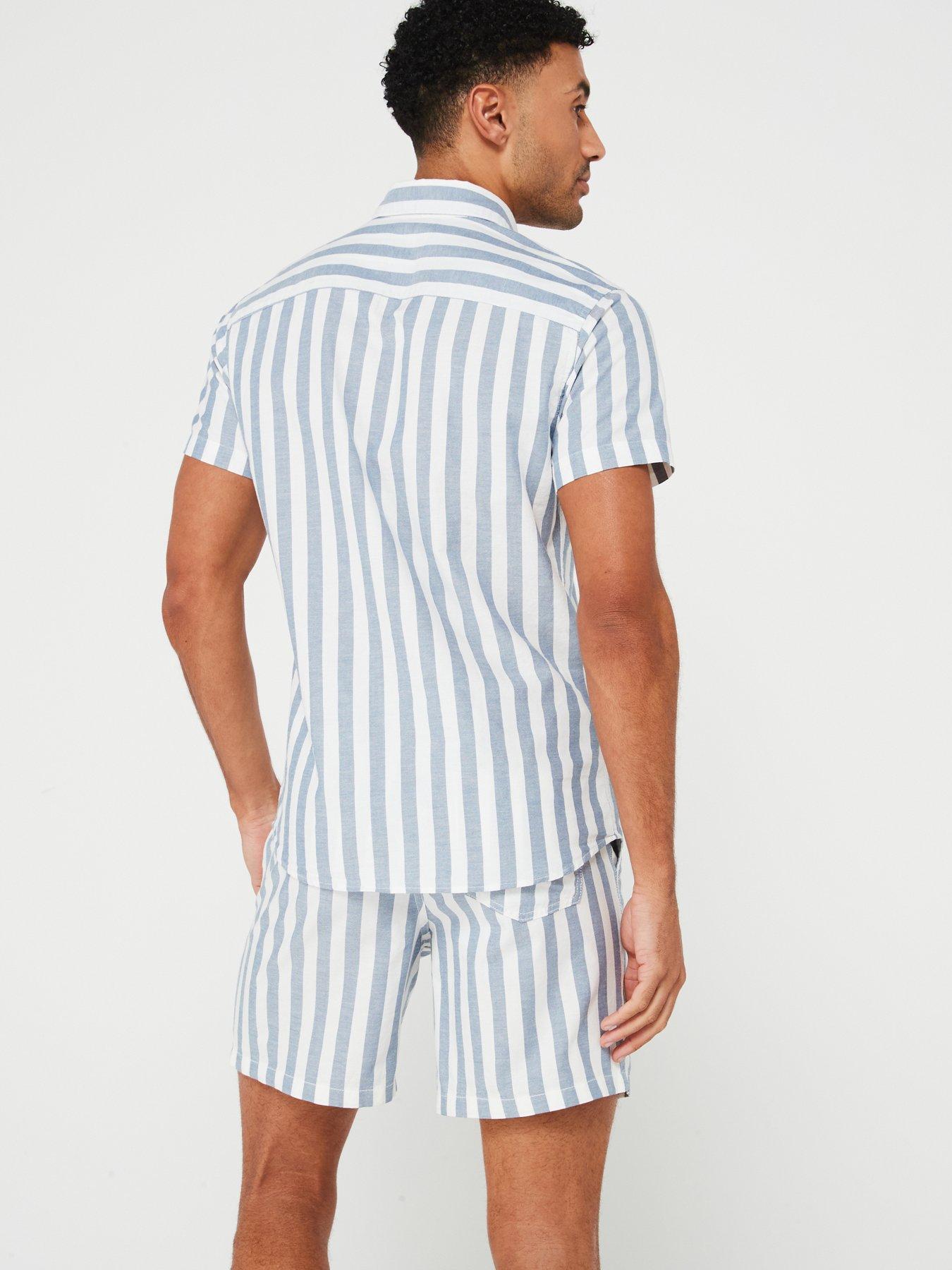 jack-jones-jack-amp-jones-short-sleeve-stripe-oxford-shirt-bluestillFront