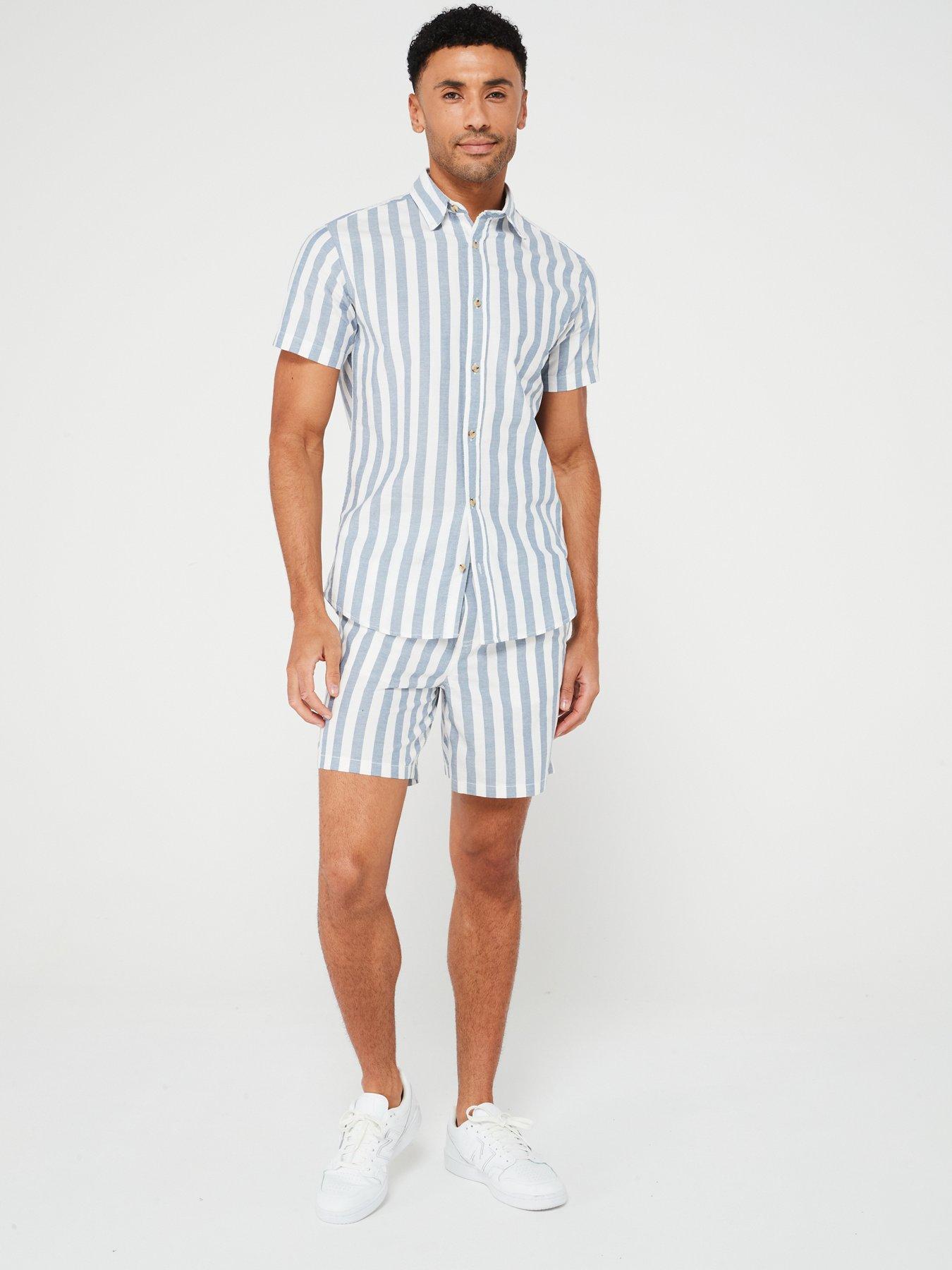 jack-jones-jack-amp-jones-short-sleeve-stripe-oxford-shirt-blueback