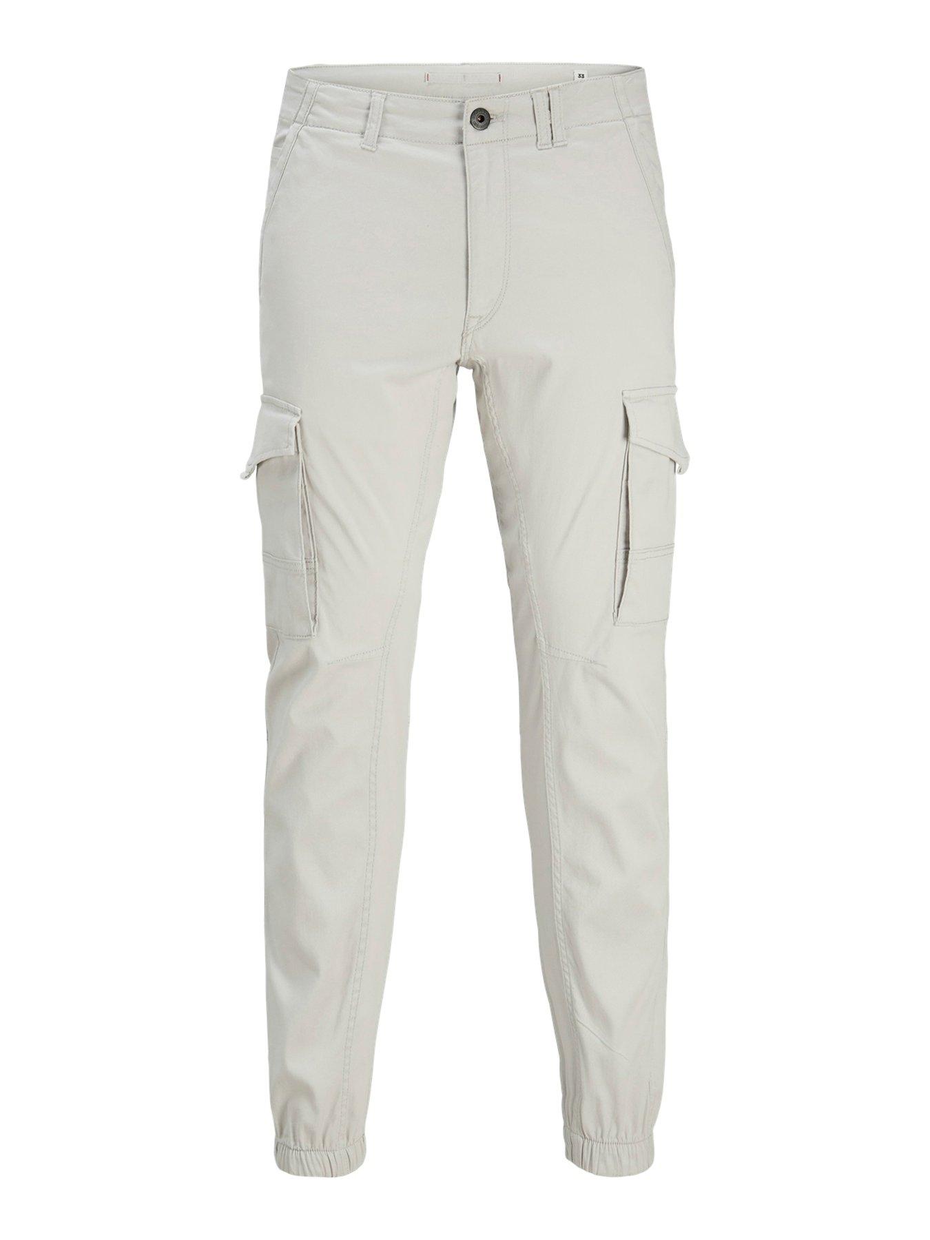 jack-jones-jack-amp-jones-paul-tapered-fit-cuffed-cargo-trousers-off-white