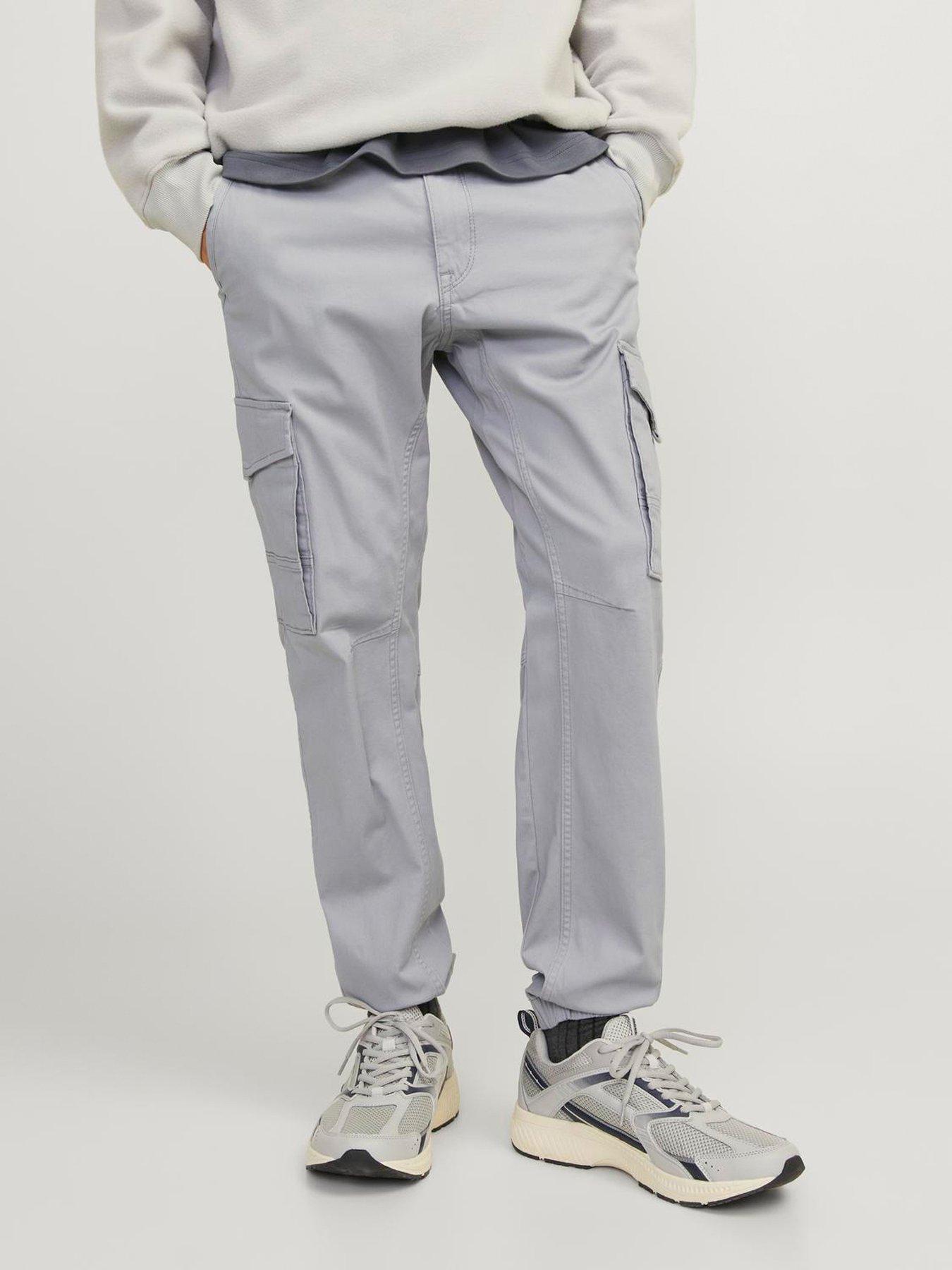 jack-jones-jack-amp-jones-paul-tapered-fit-cuffed-cargo-trousers-greyfront