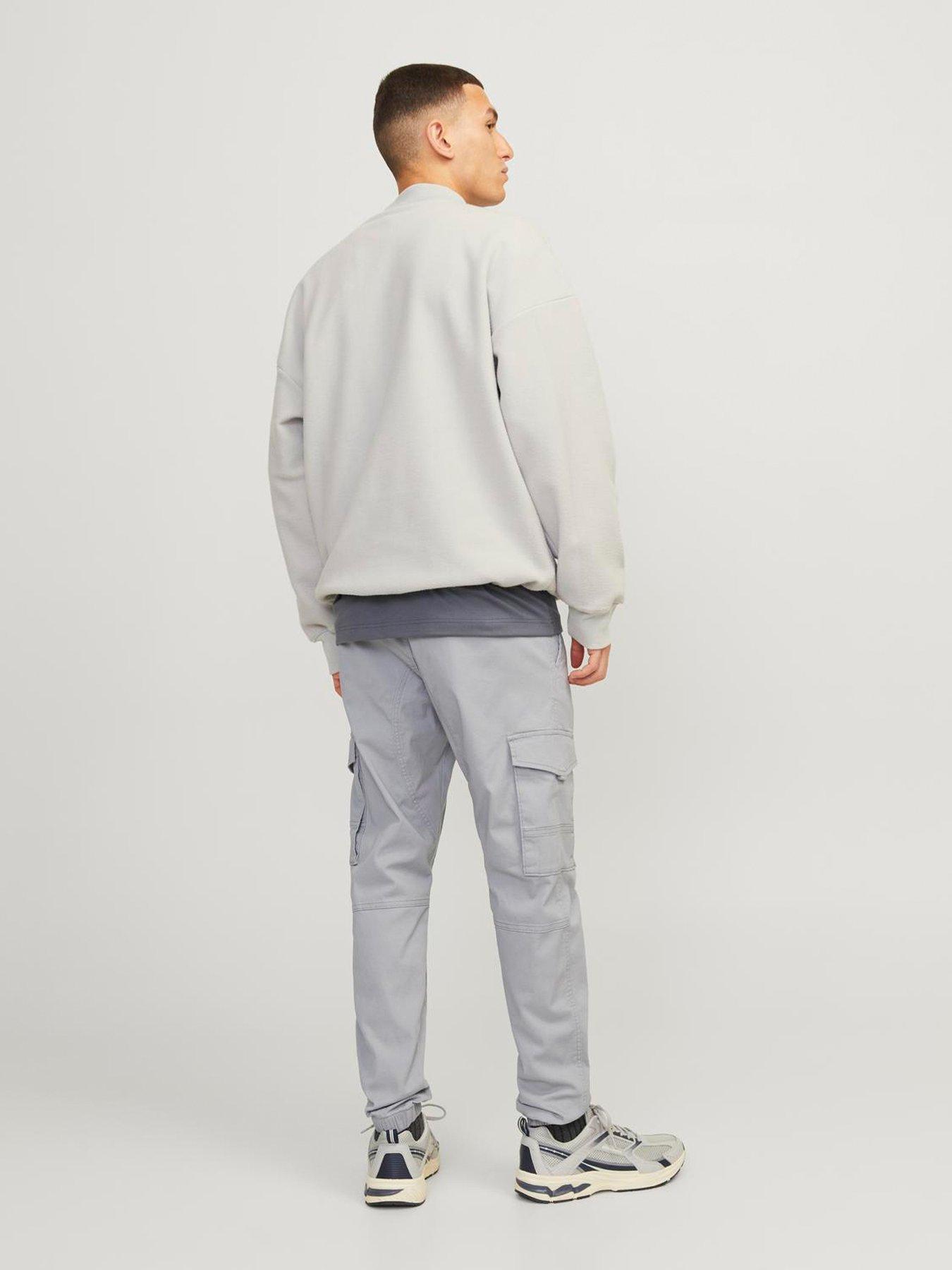 jack-jones-jack-amp-jones-paul-tapered-fit-cuffed-cargo-trousers-greystillFront